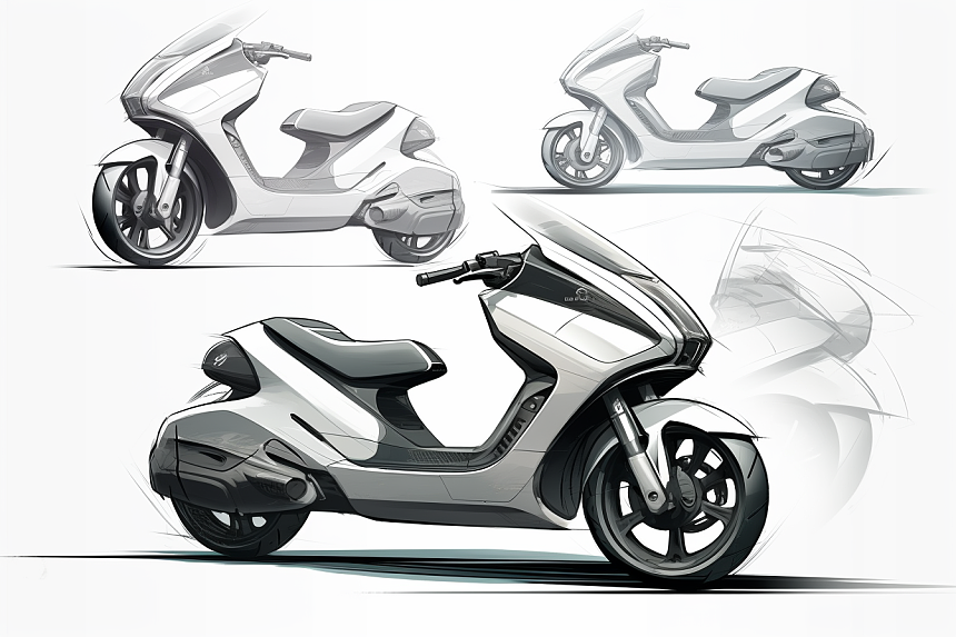 concept，AIGC，sketch，Electric Scooter，
