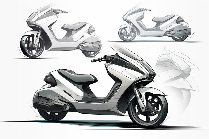 概念，AIGC，sketch，Electric Scooter，