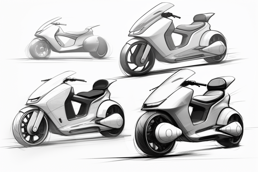 concept，AIGC，sketch，Electric Scooter，