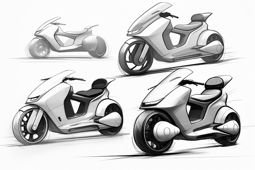 概念，AIGC，sketch，Electric Scooter，