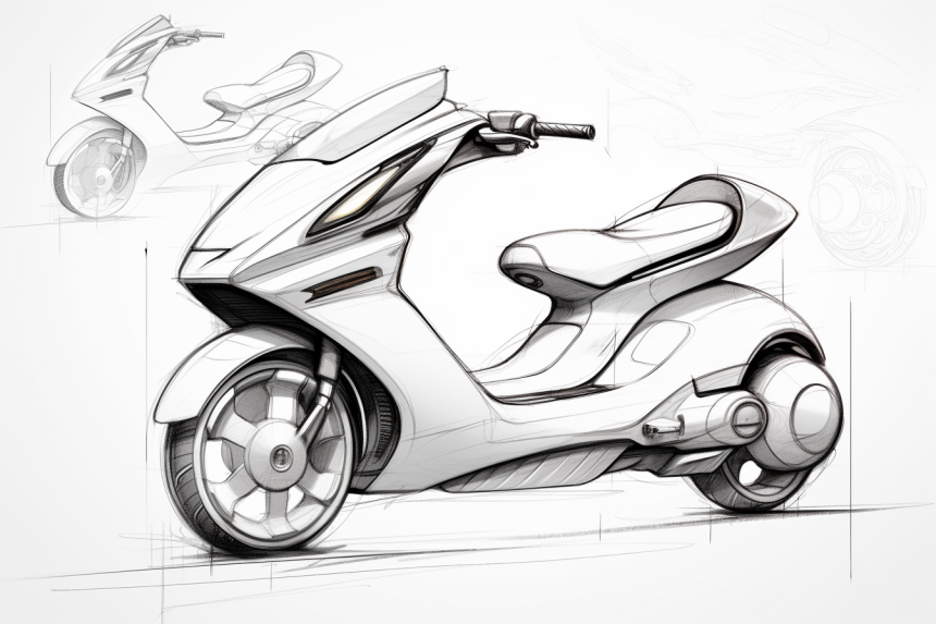 concept，AIGC，sketch，Electric Scooter，