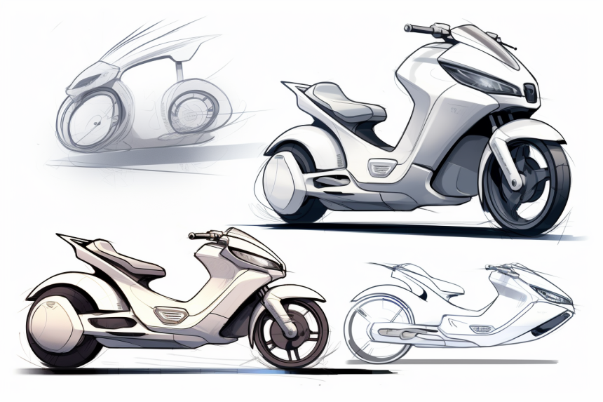 concept，AIGC，sketch，Electric Scooter，