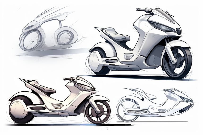 概念，AIGC，sketch，Electric Scooter，