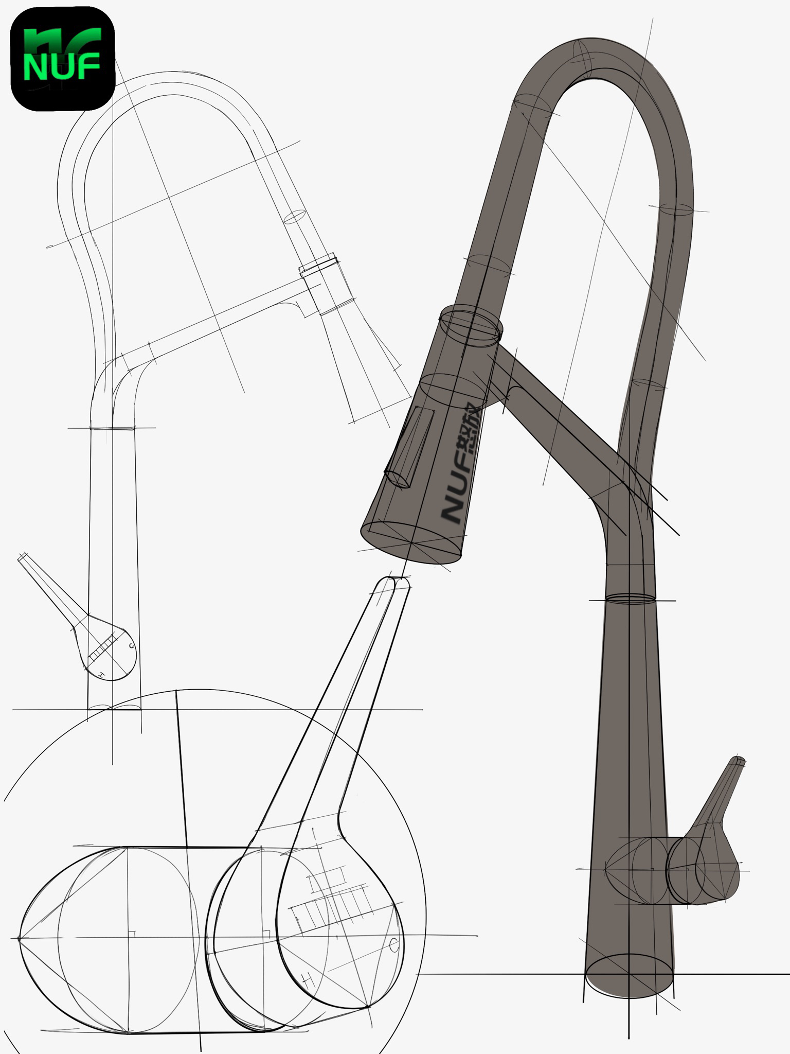 Hand drawn products，product design，industrial design，iPad painting，