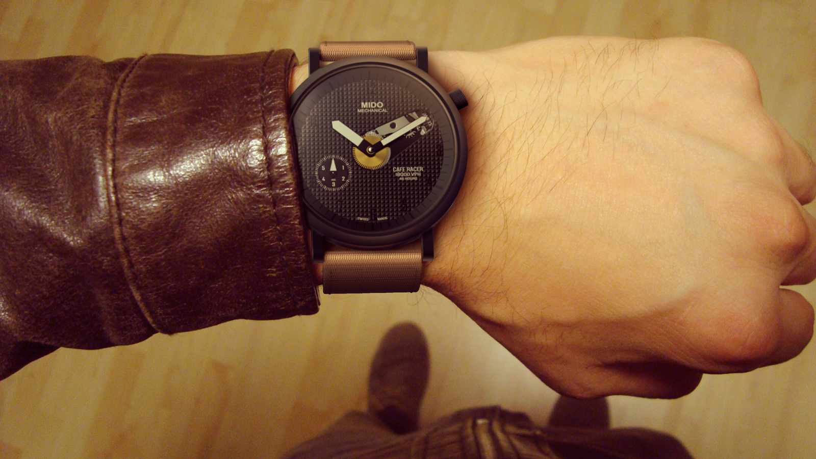 Wrist watch，man，Locomotive style，