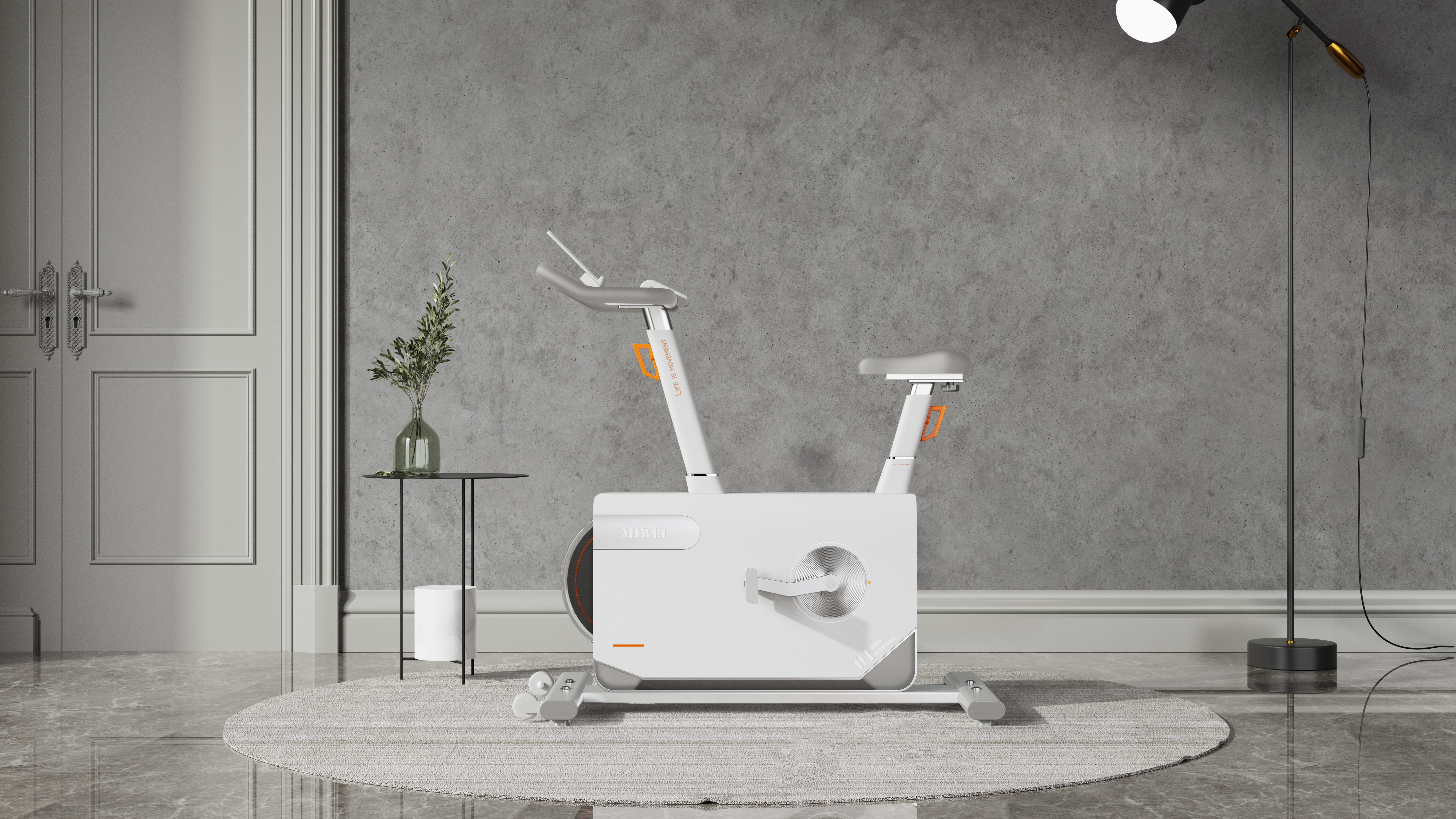 Spinning bike，Sense of future，Retro，science and technology，Simplicity，record player element，