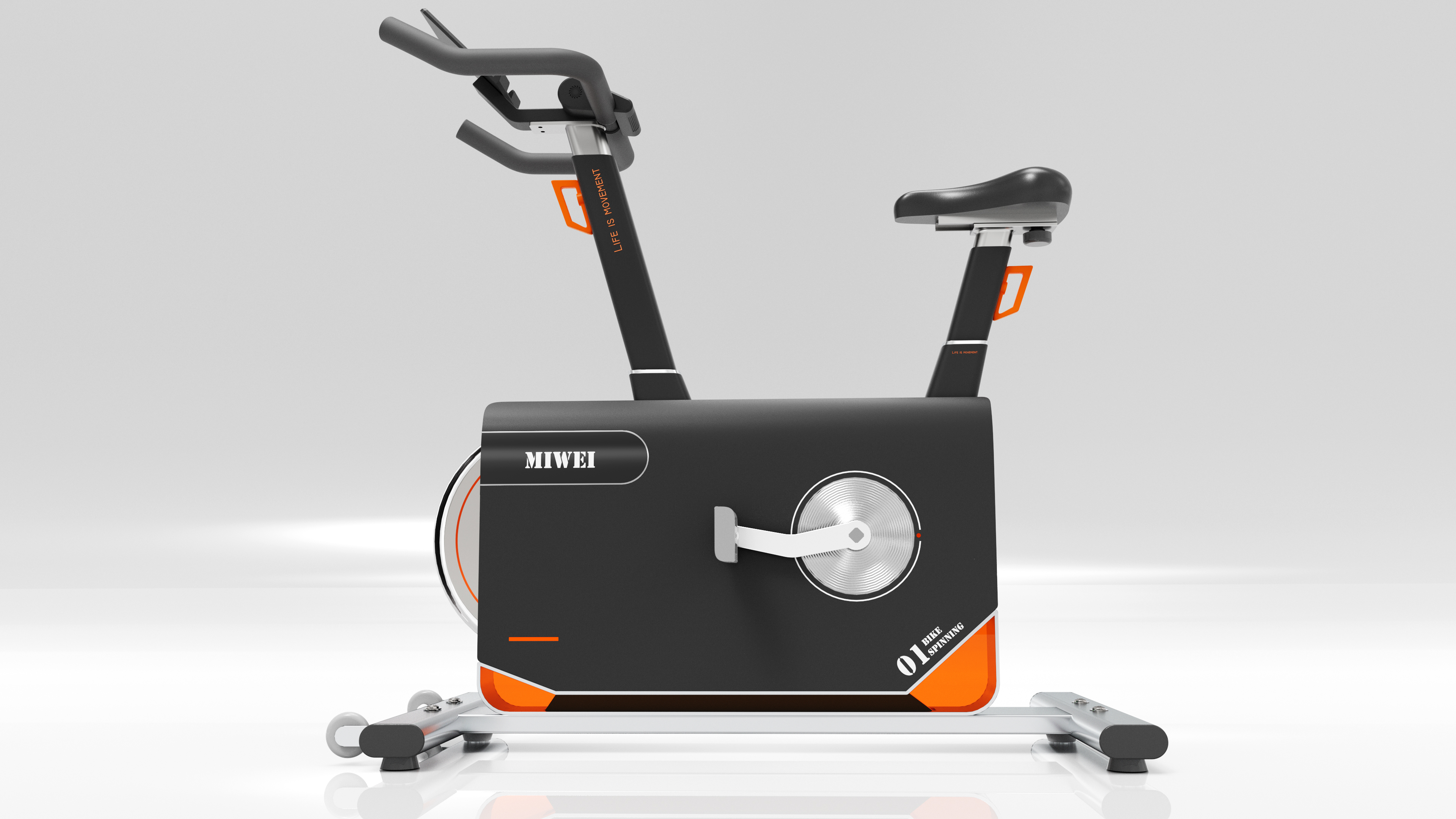 Spinning bike，Sense of future，Retro，science and technology，Simplicity，record player element，