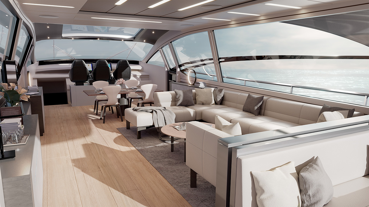 yacht，Interior decoration ，visualization，