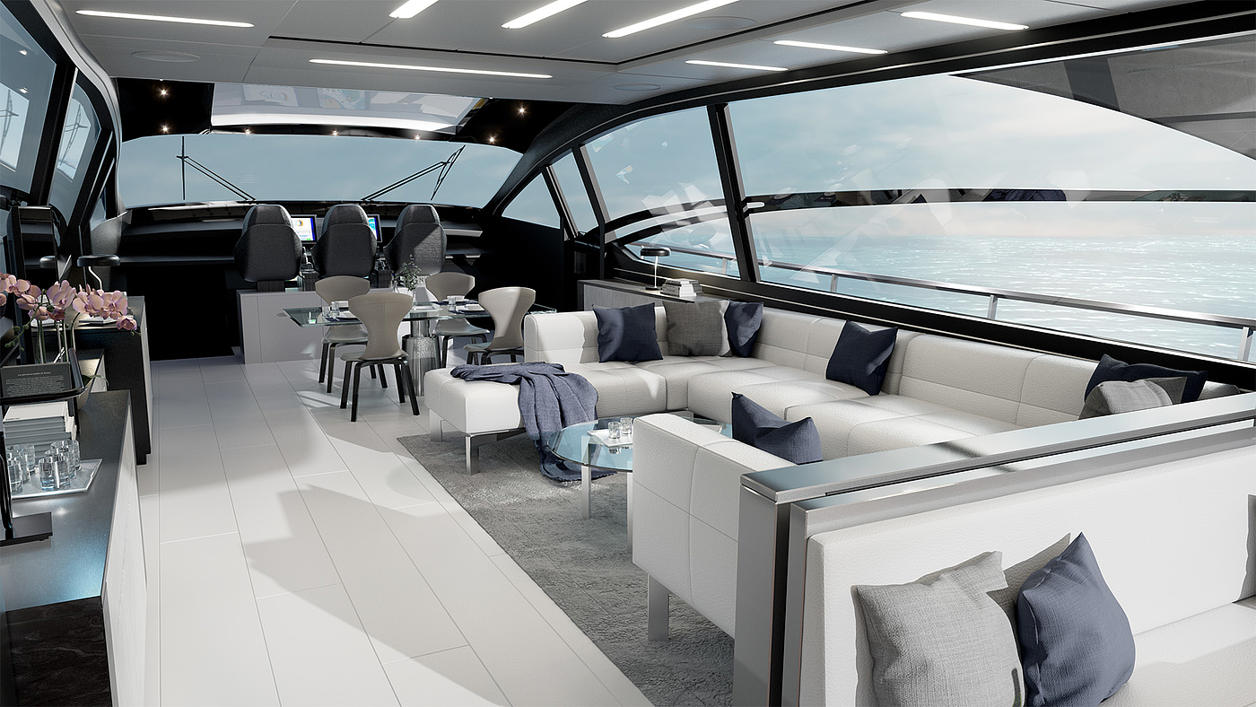 yacht，Interior decoration ，visualization，