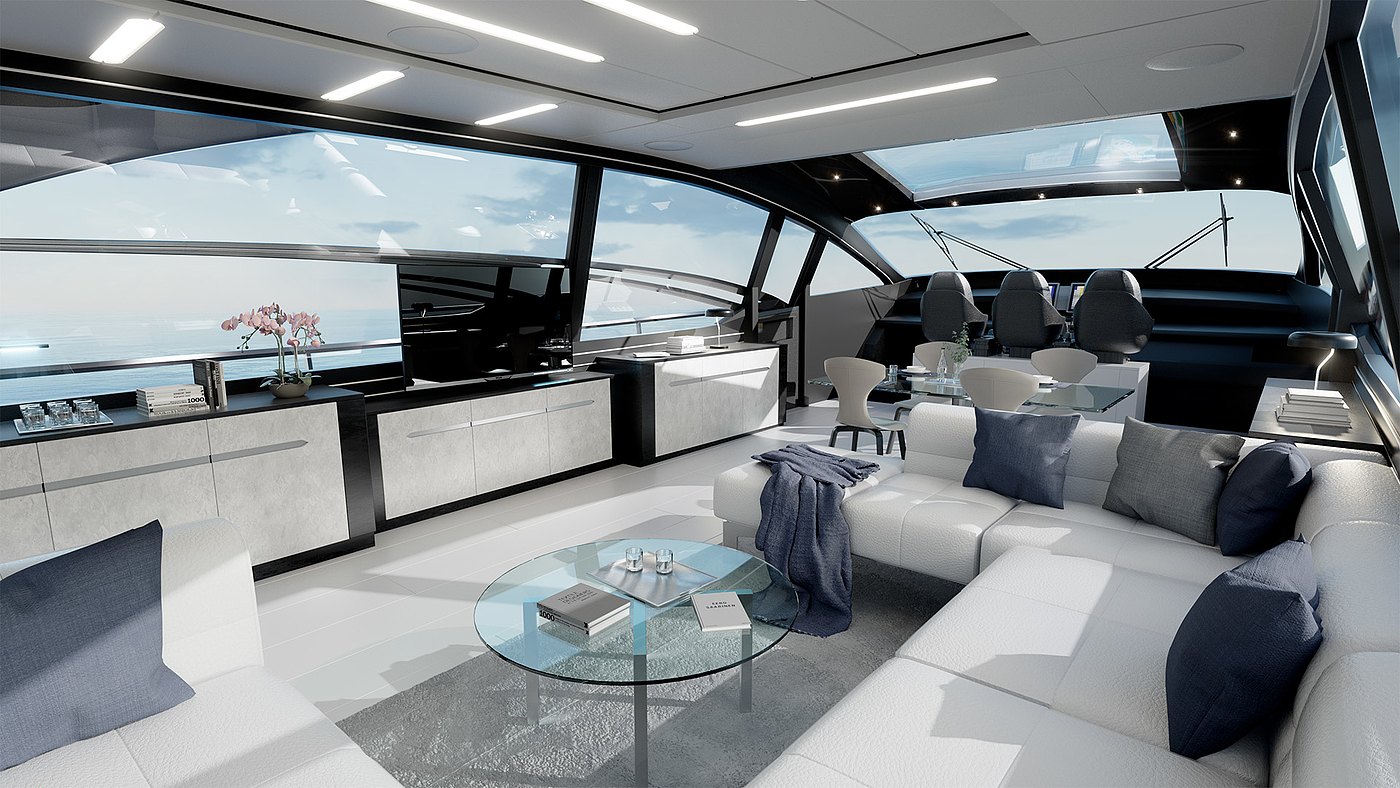 yacht，Interior decoration ，visualization，