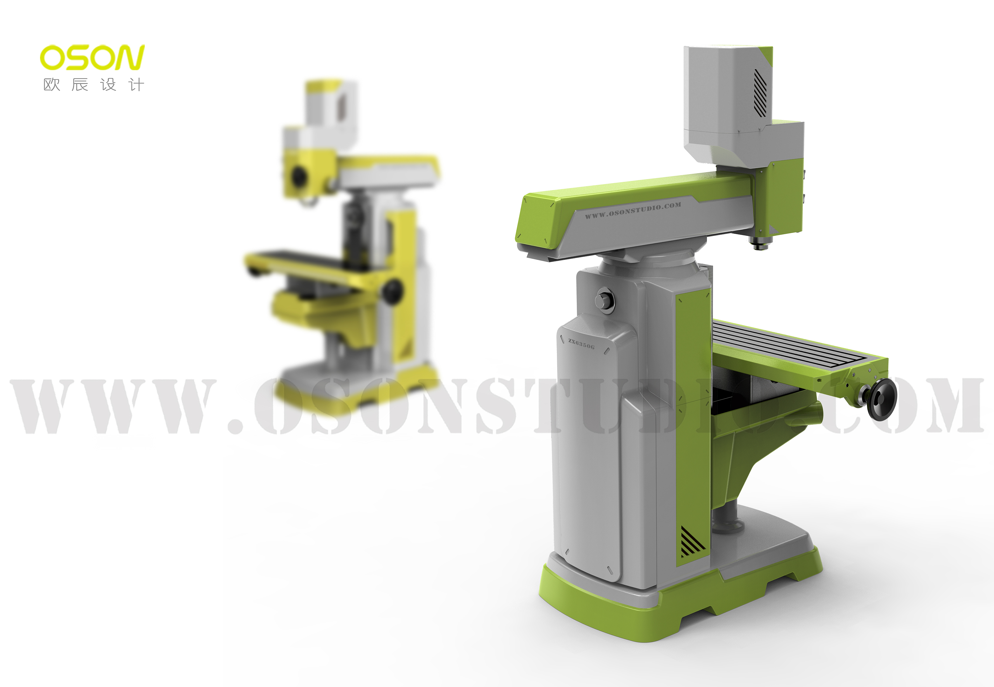 Machine tool design，Design of Machining Center，Gantry machining center，Numerical control center，Ou Chen design，OSONSTUDY，product design，Design of rotary milling machine，