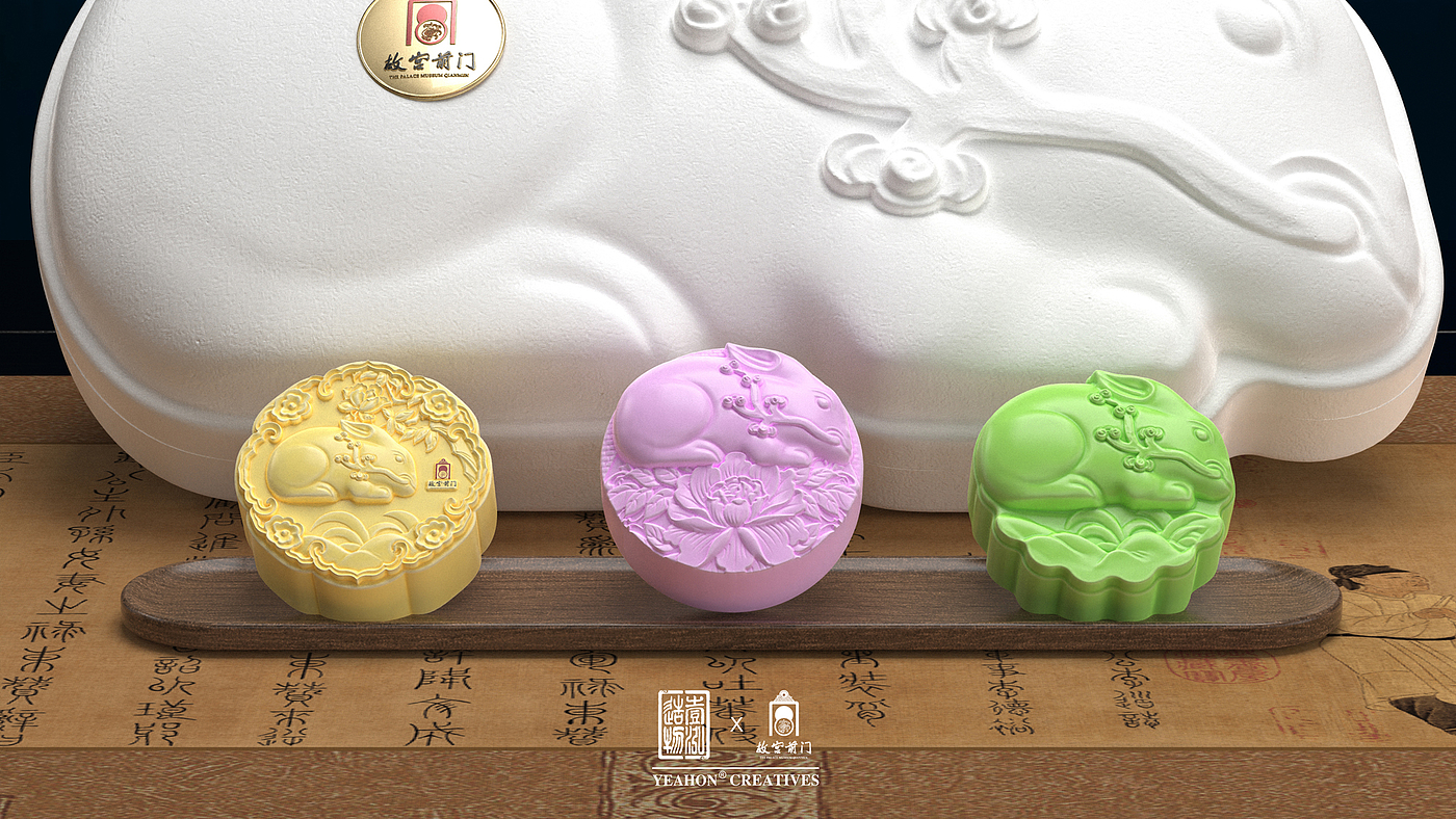 moon cake design，Moon cake box design，Paper plastic box design，