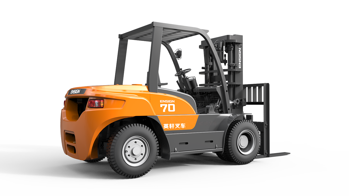 industrial design，Forklift design，construction machinery，Tools and equipment，Color matching，brand，