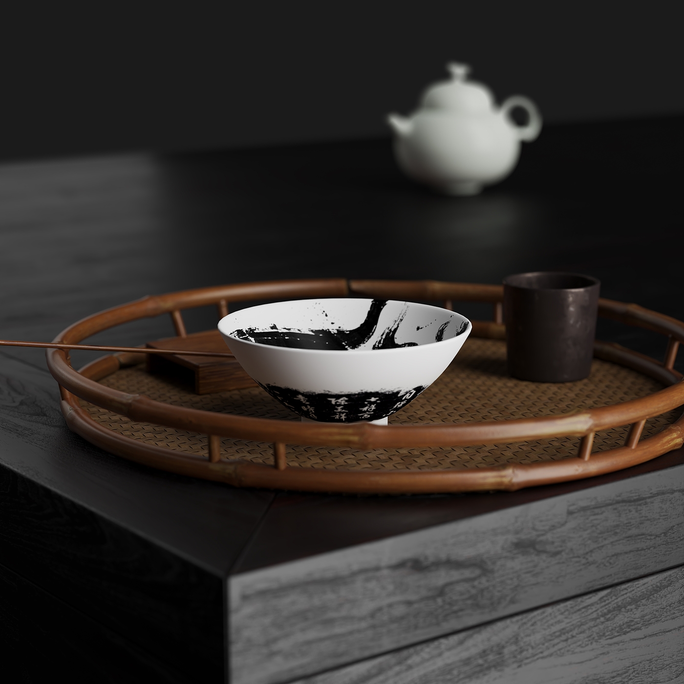 Ceramic design，Bucket Cup，Tao follows nature，Ceramic cup，Water cup，artistic conception，Calligraphy Cup，