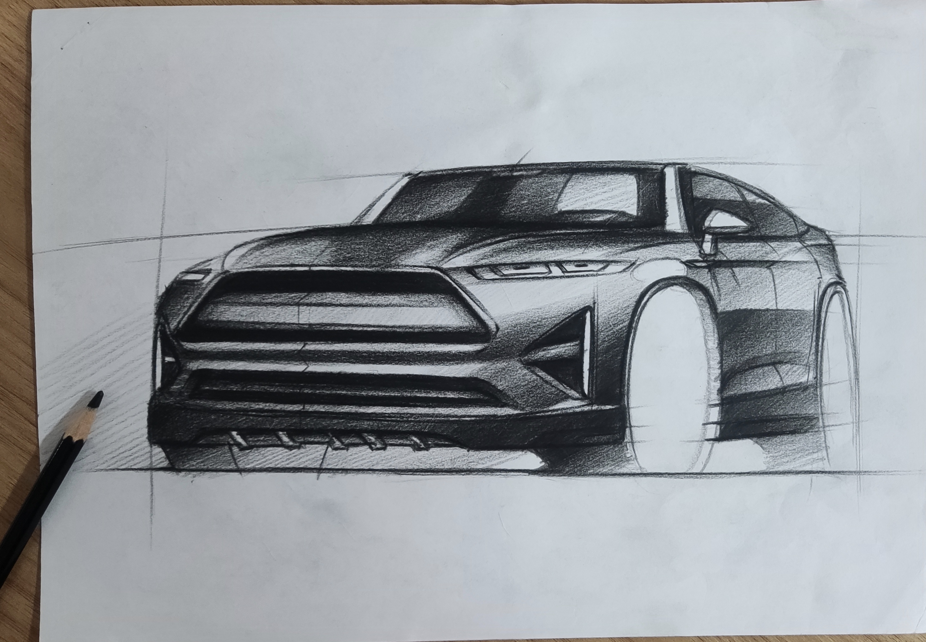 automobile，Hand drawn，sketch，Render，