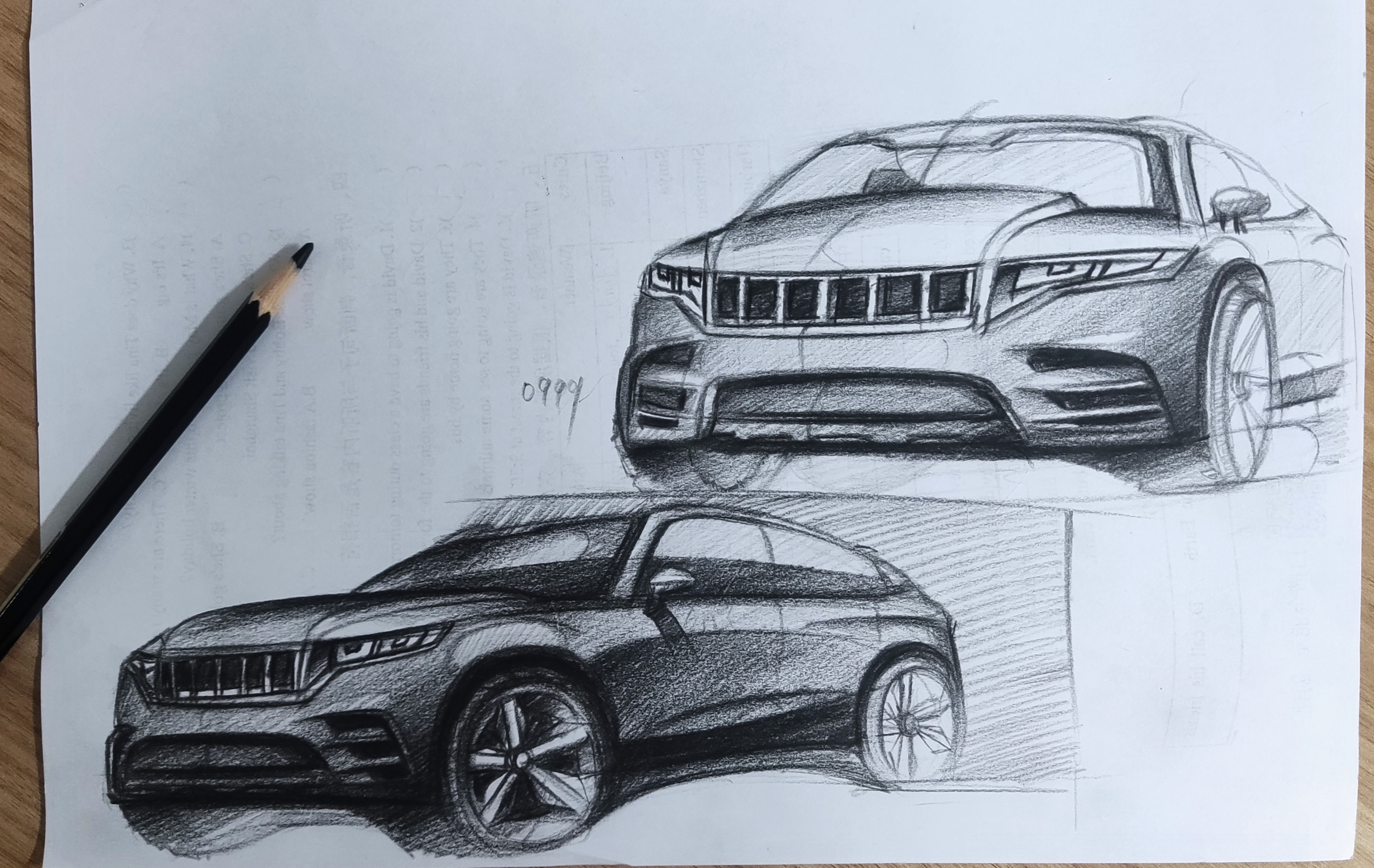 automobile，Hand drawn，sketch，Render，