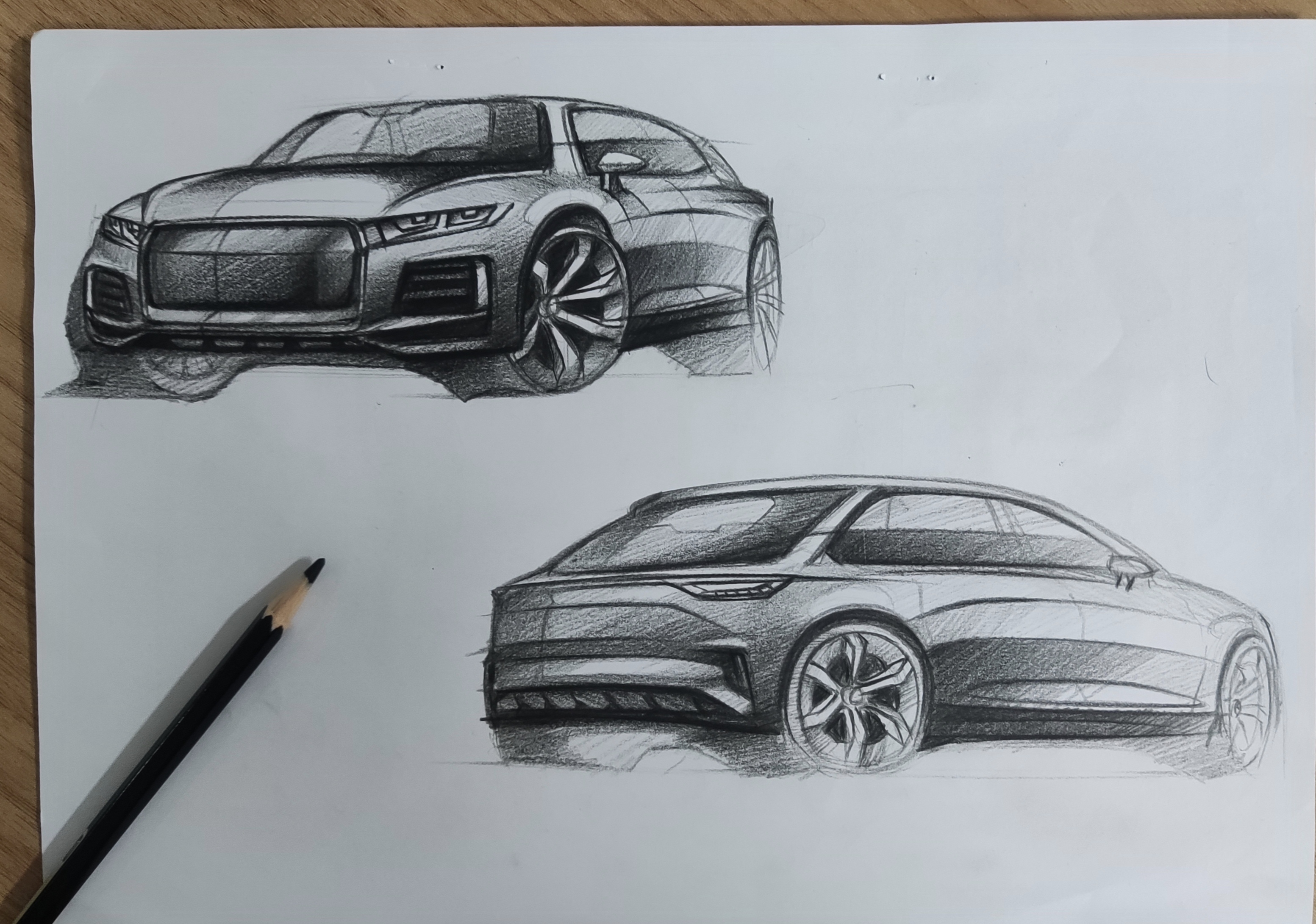 automobile，Hand drawn，sketch，Render，