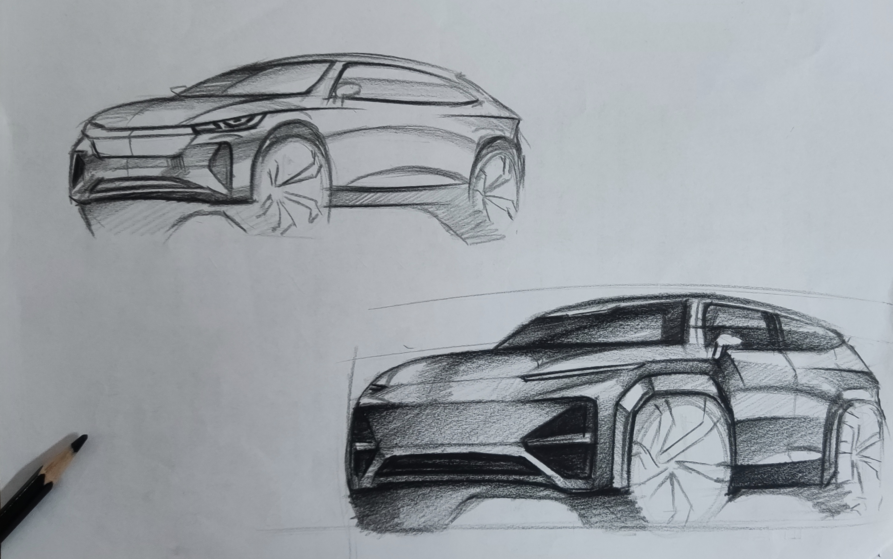 automobile，Hand drawn，sketch，Render，