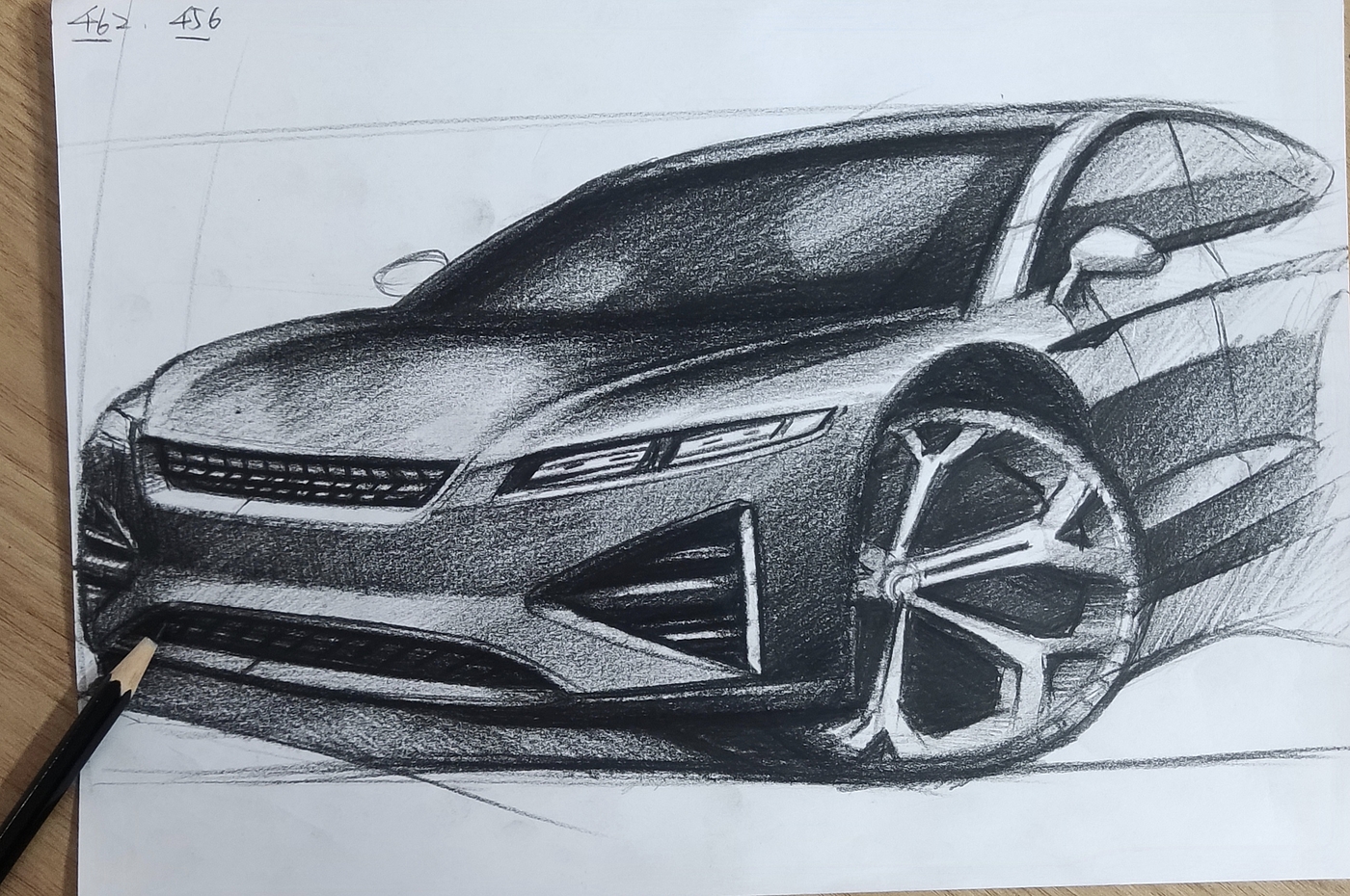 automobile，Hand drawn，sketch，Render，