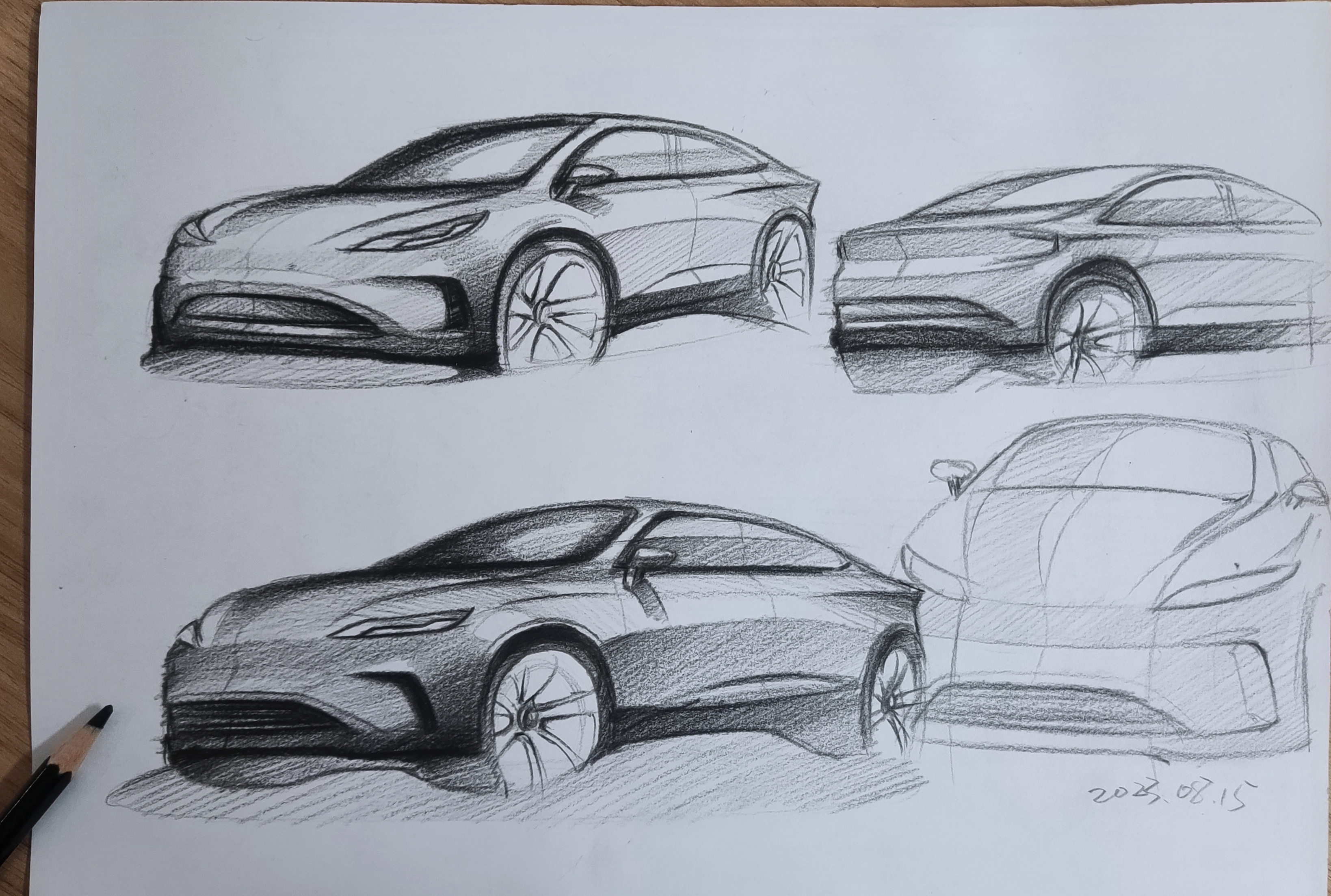 automobile，Hand drawn，sketch，Render，