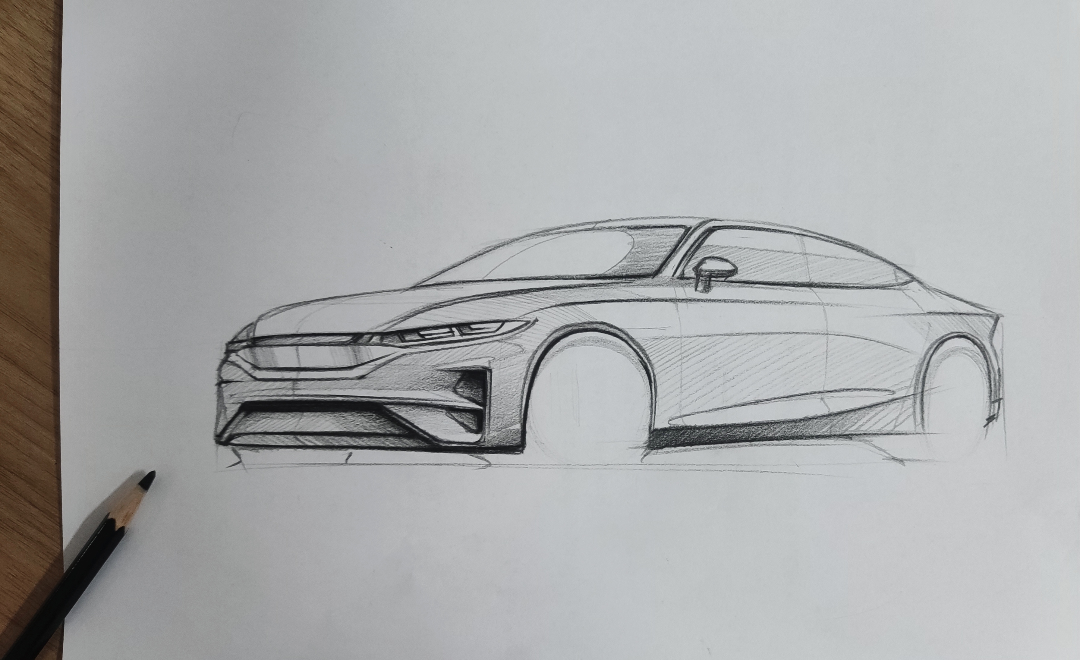 automobile，Hand drawn，sketch，Render，