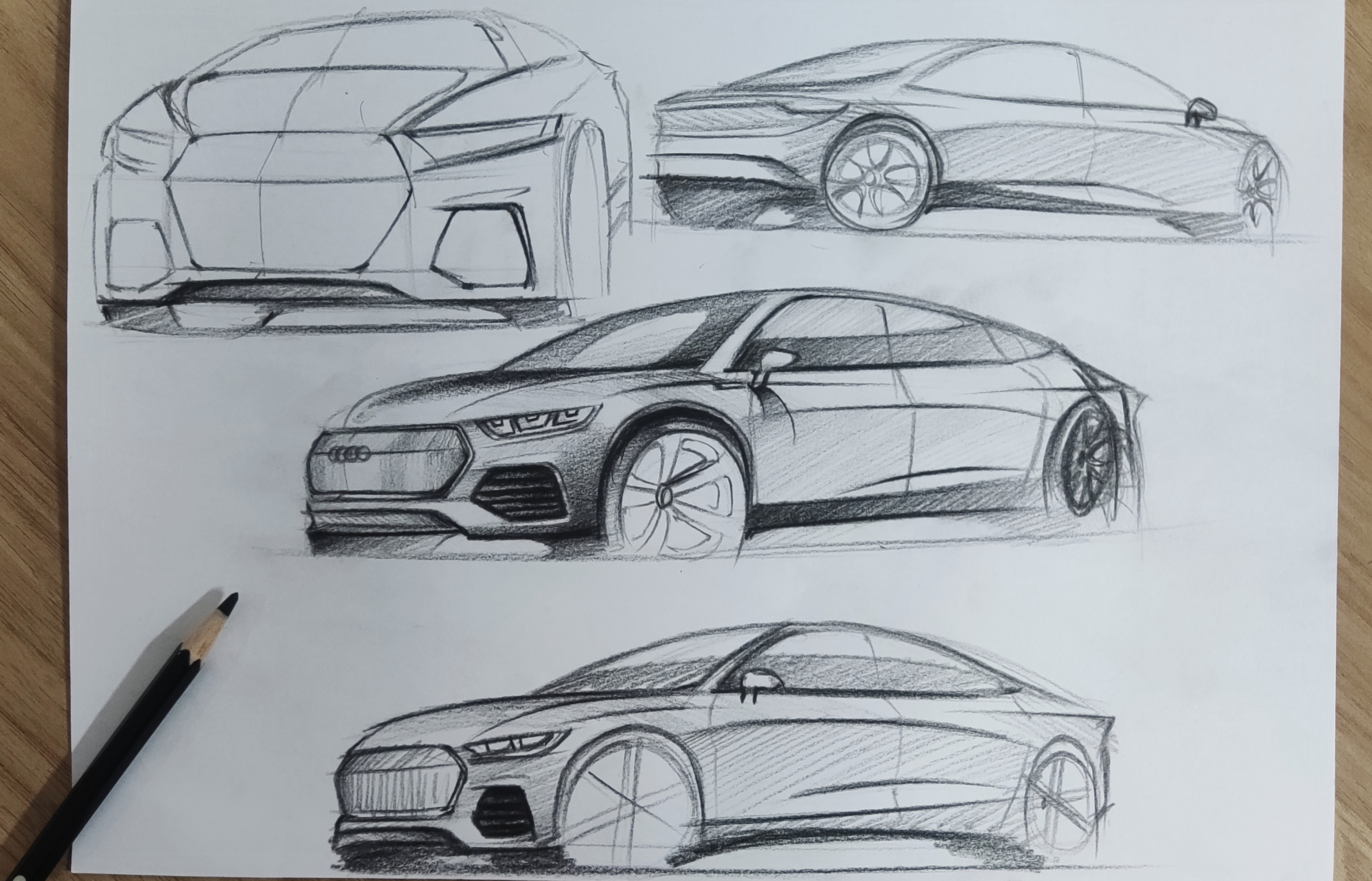 automobile，Hand drawn，sketch，Render，