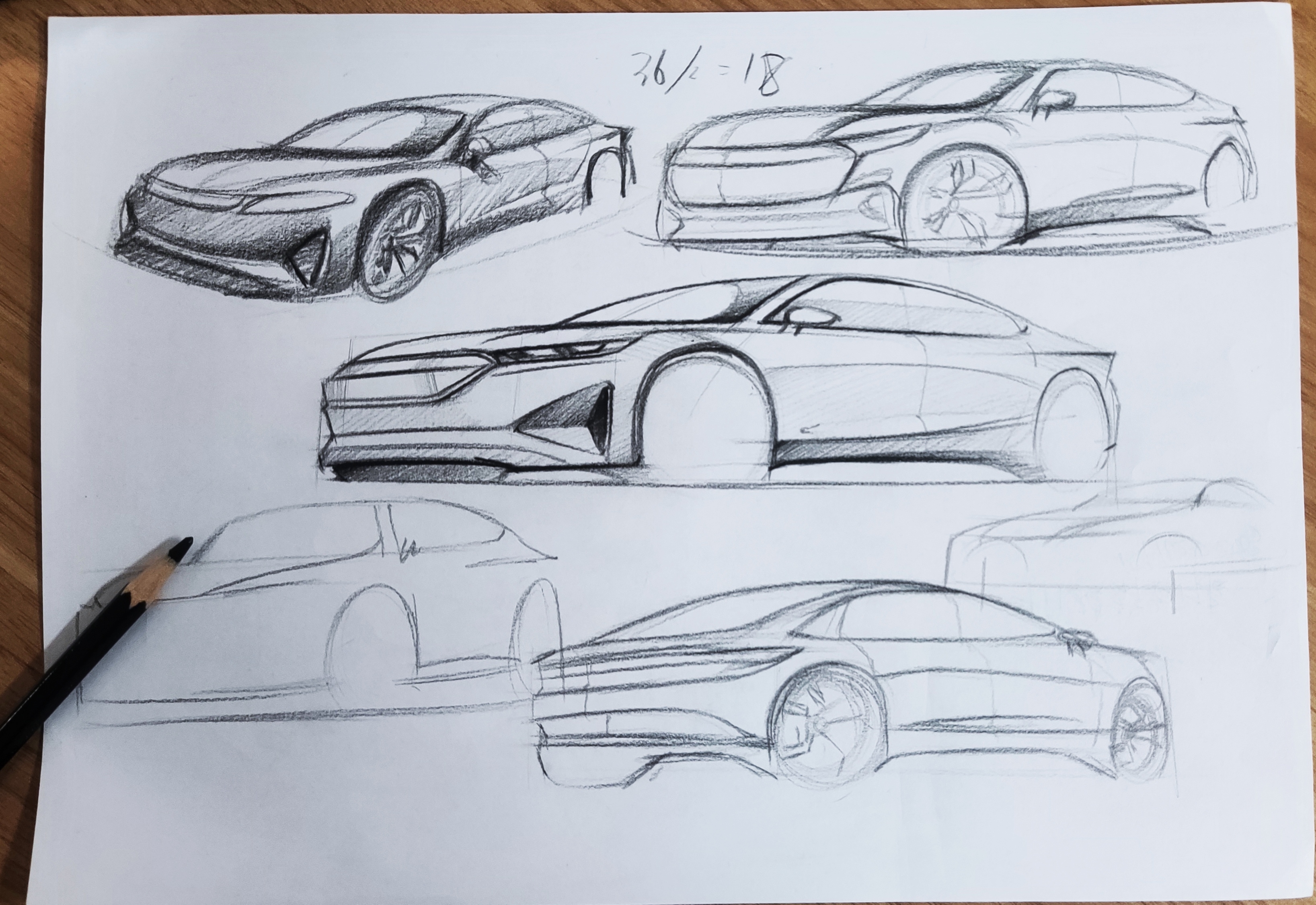 automobile，Hand drawn，sketch，Render，