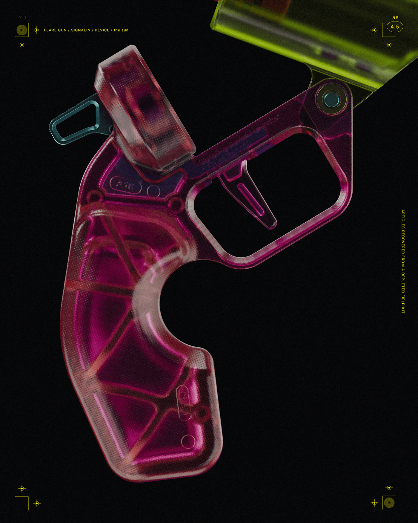 signal gun，signal flare，Pistol，Photography，visualization，3d，industrial design，