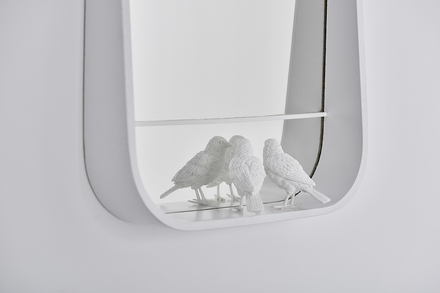 Sparrow X Wall，镜子，雕塑，白色，