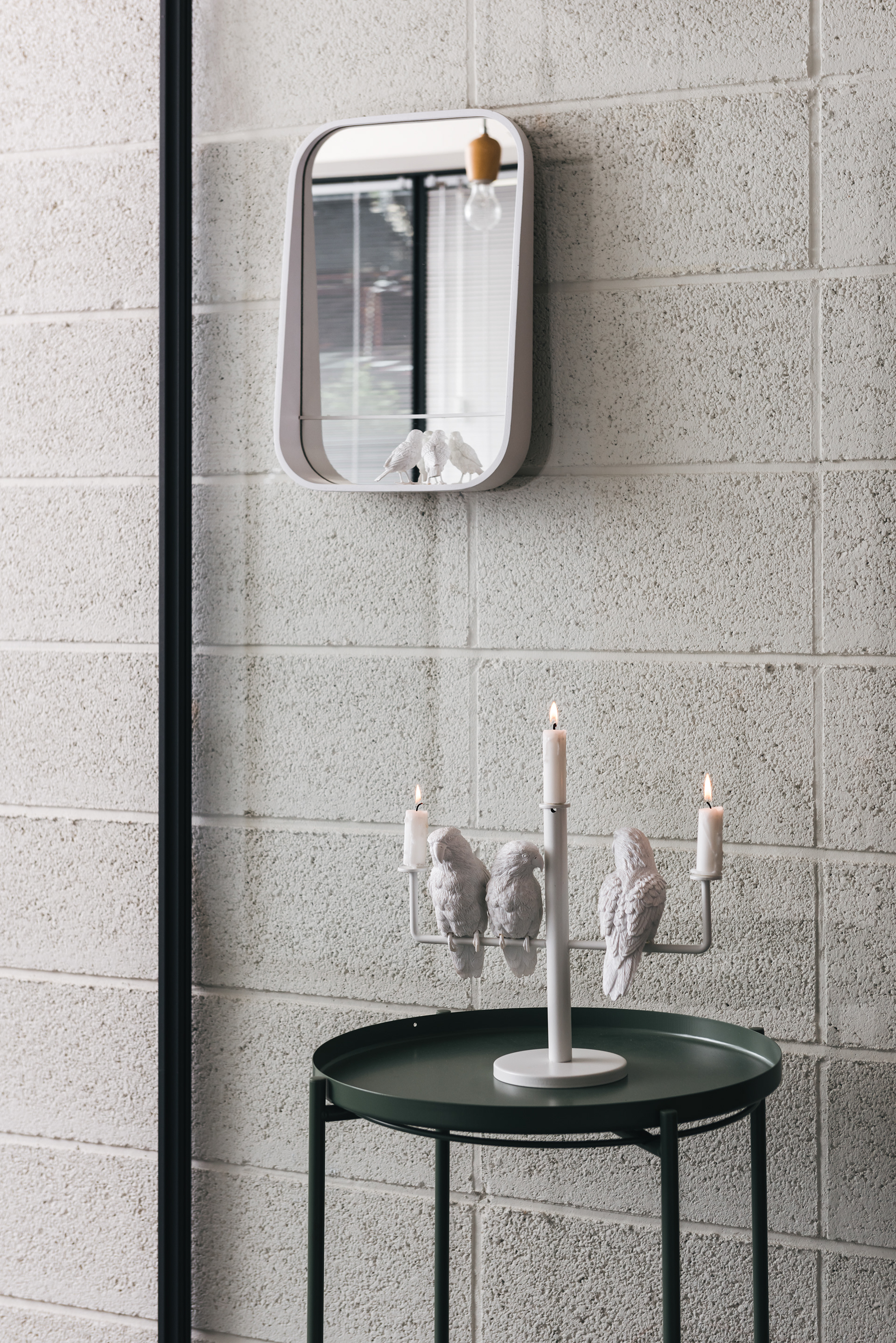 Sparrow X Wall，mirror，Sculpture，white，