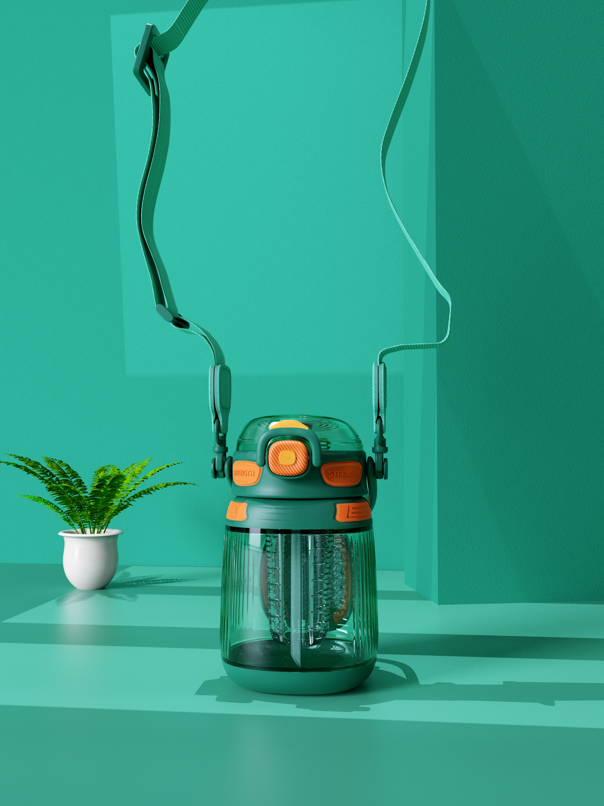 Big belly cup，high-capacity，Sports cup，Fruit tea cup，Double drink，Portable，