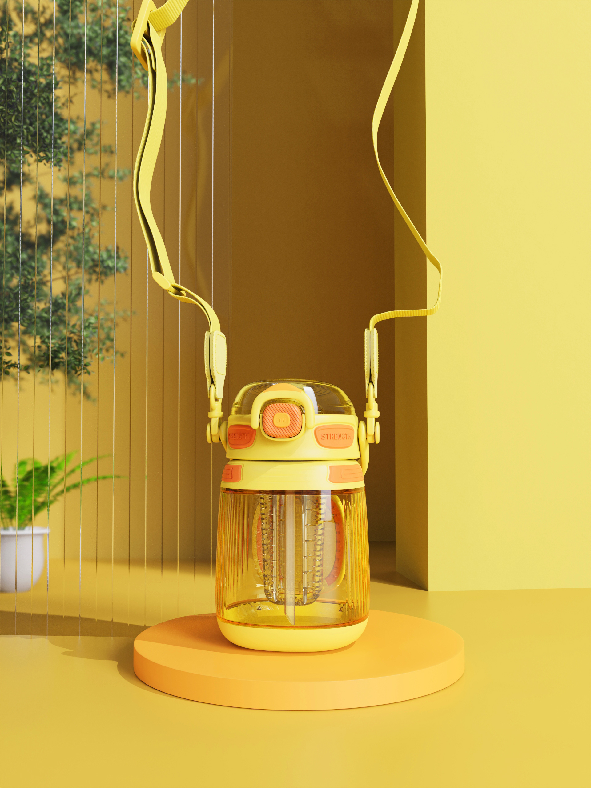 Big belly cup，high-capacity，Sports cup，Fruit tea cup，Double drink，Portable，