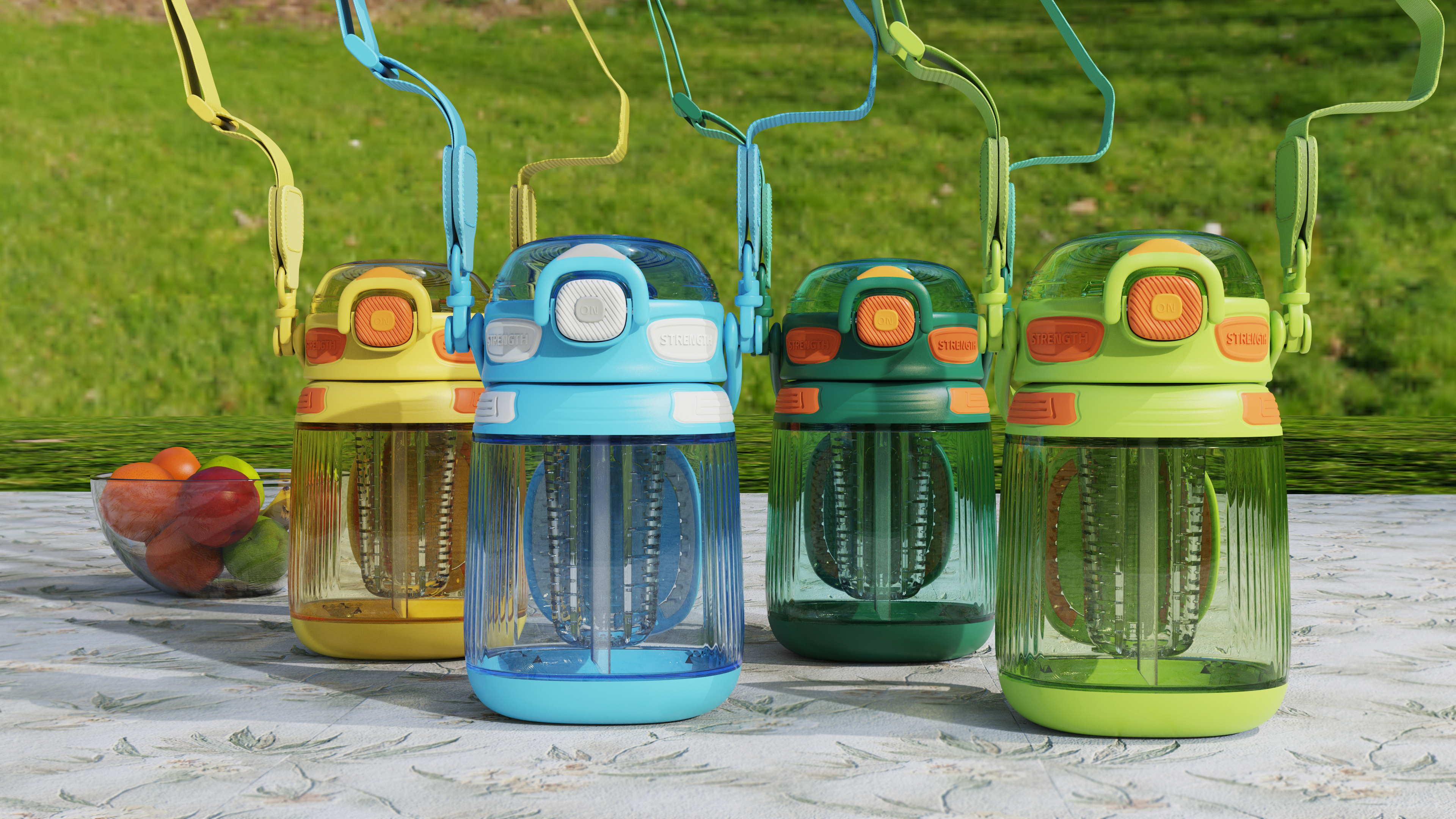 Big belly cup，high-capacity，Sports cup，Fruit tea cup，Double drink，Portable，