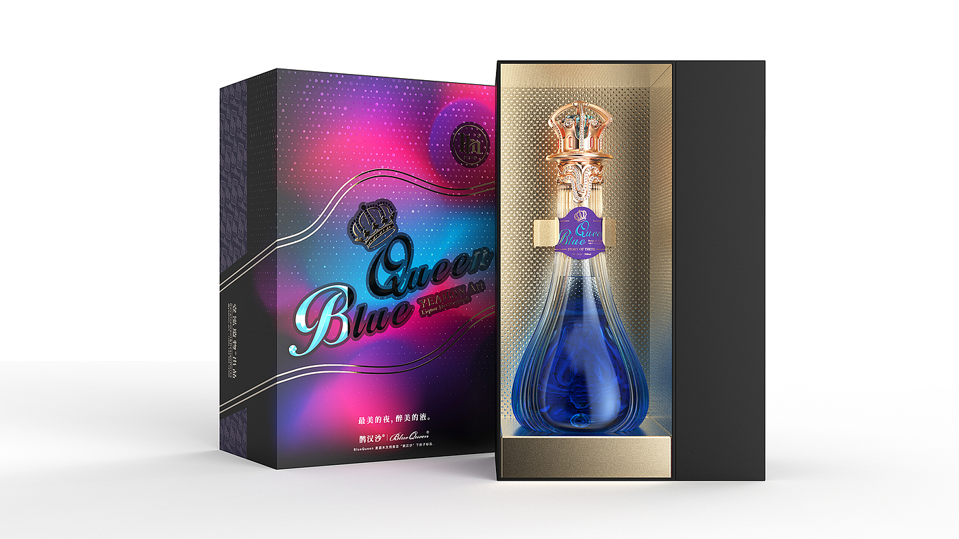 Wine bottle design，Wine Box Design，After the sea，BlueQueen，Yihong Creation®Products，