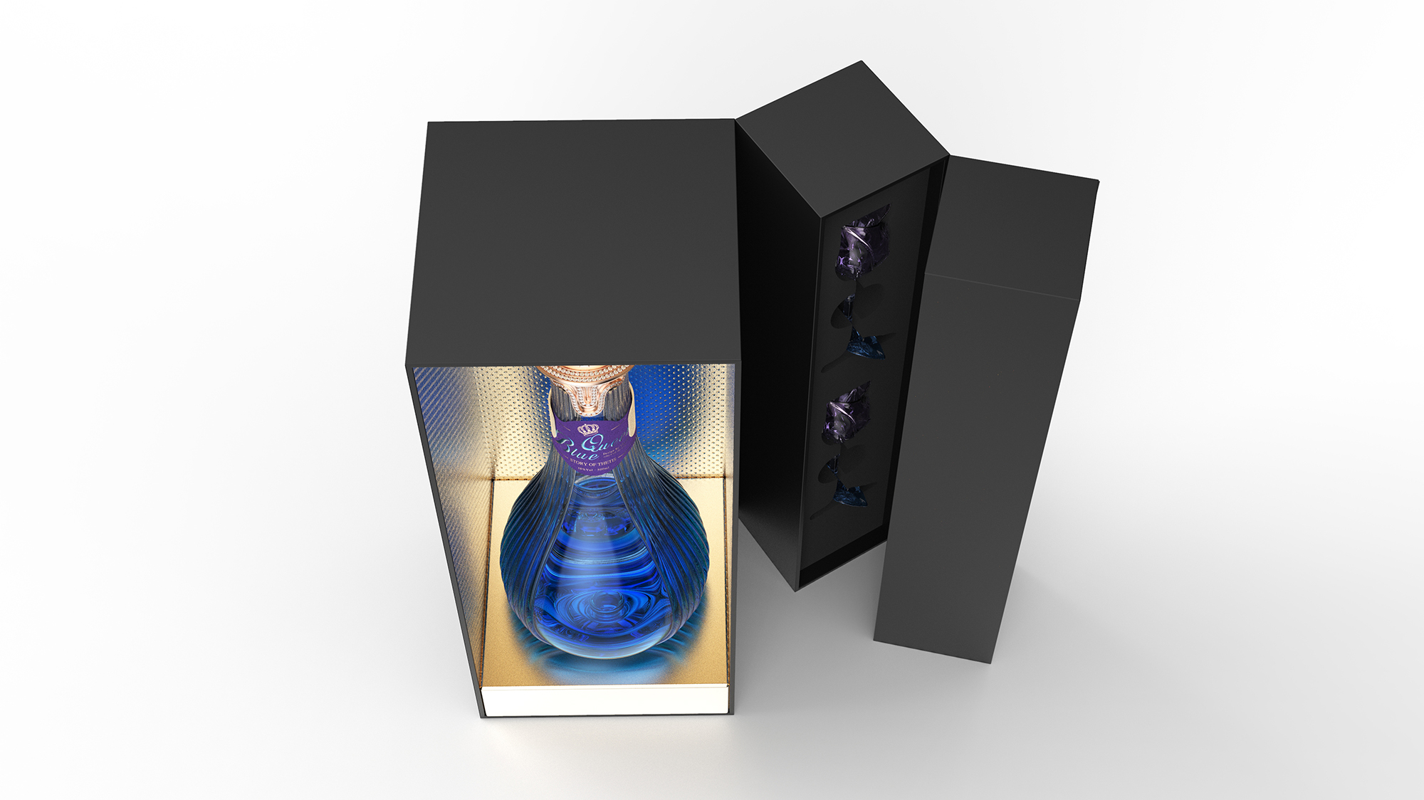 Wine bottle design，Wine Box Design，After the sea，BlueQueen，Yihong Creation®Products，