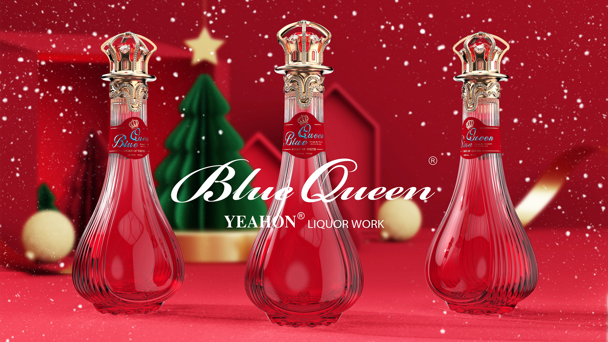 Wine bottle design，Wine Box Design，After the sea，BlueQueen，Yihong Creation®Products，