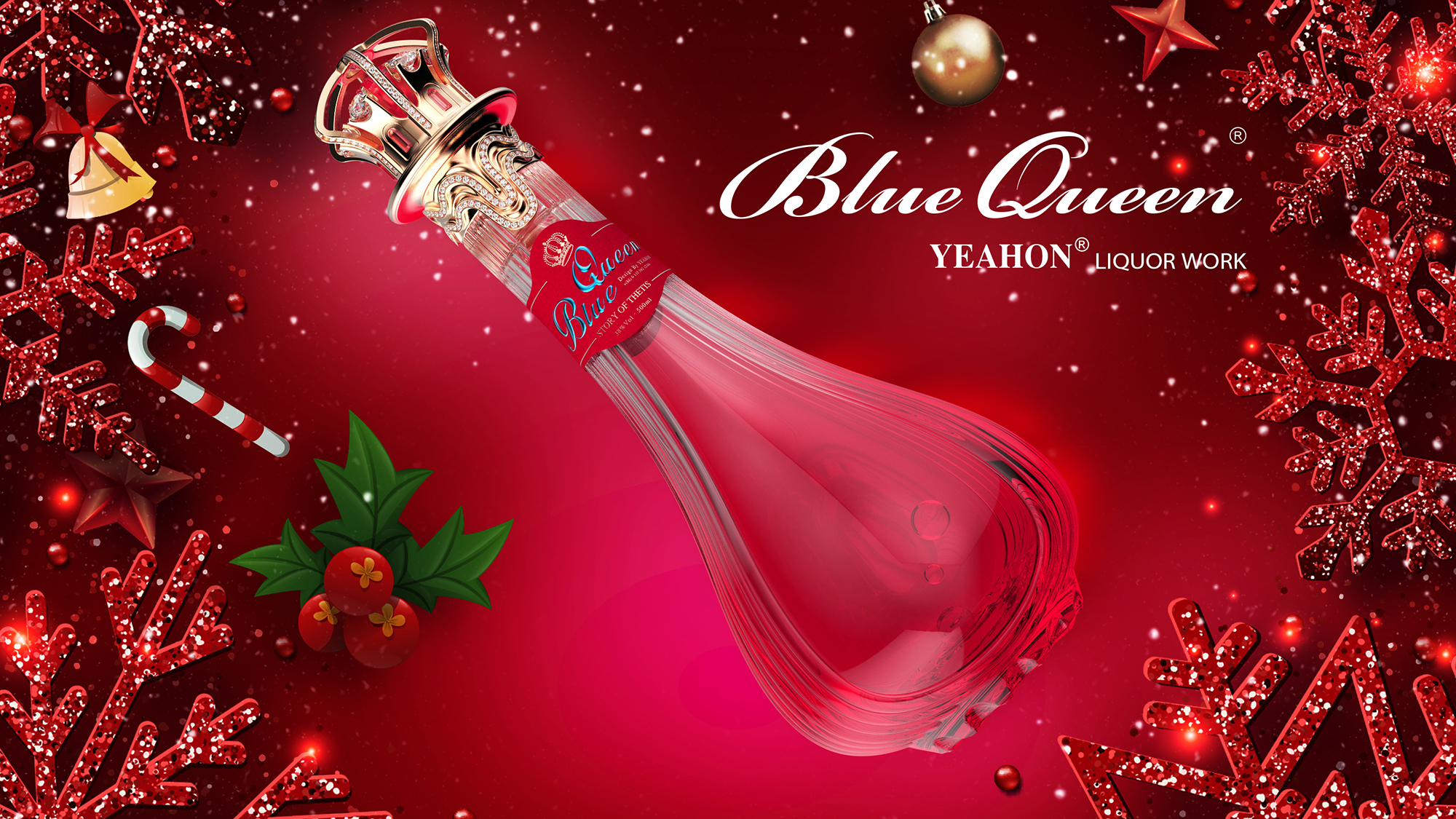 Wine bottle design，Wine Box Design，After the sea，BlueQueen，Yihong Creation®Products，