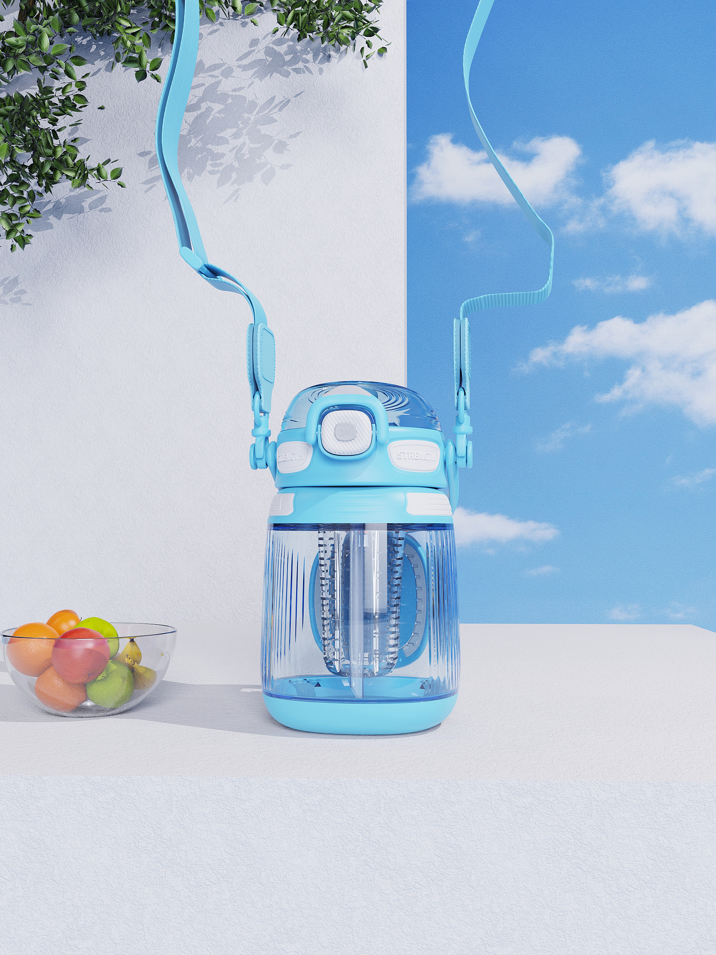 Big belly cup，high-capacity，Sports cup，Fruit tea cup，Double drink，Portable，