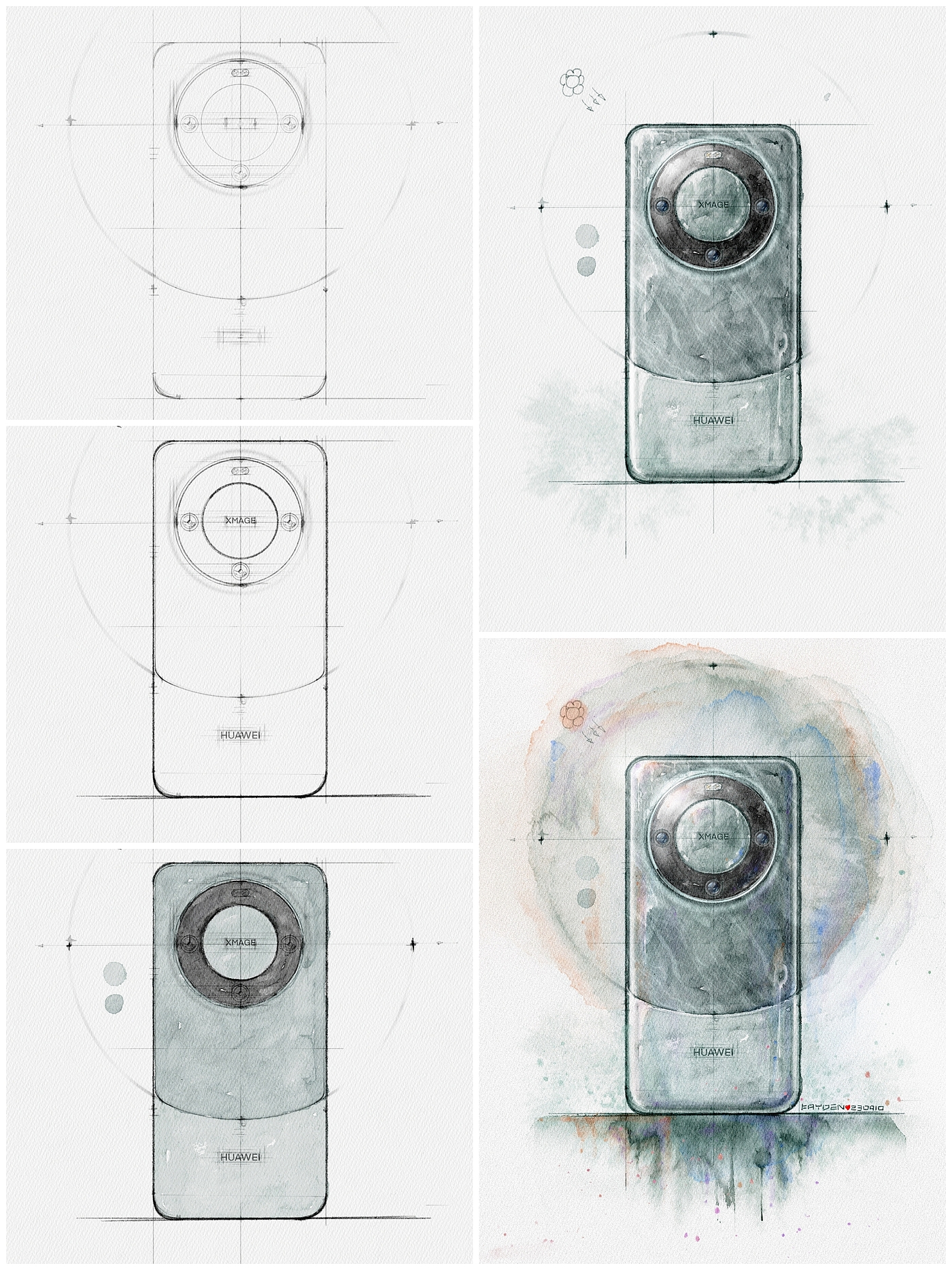 record，Ubee ，Hand drawn industrial design，Watercolor，mate60，