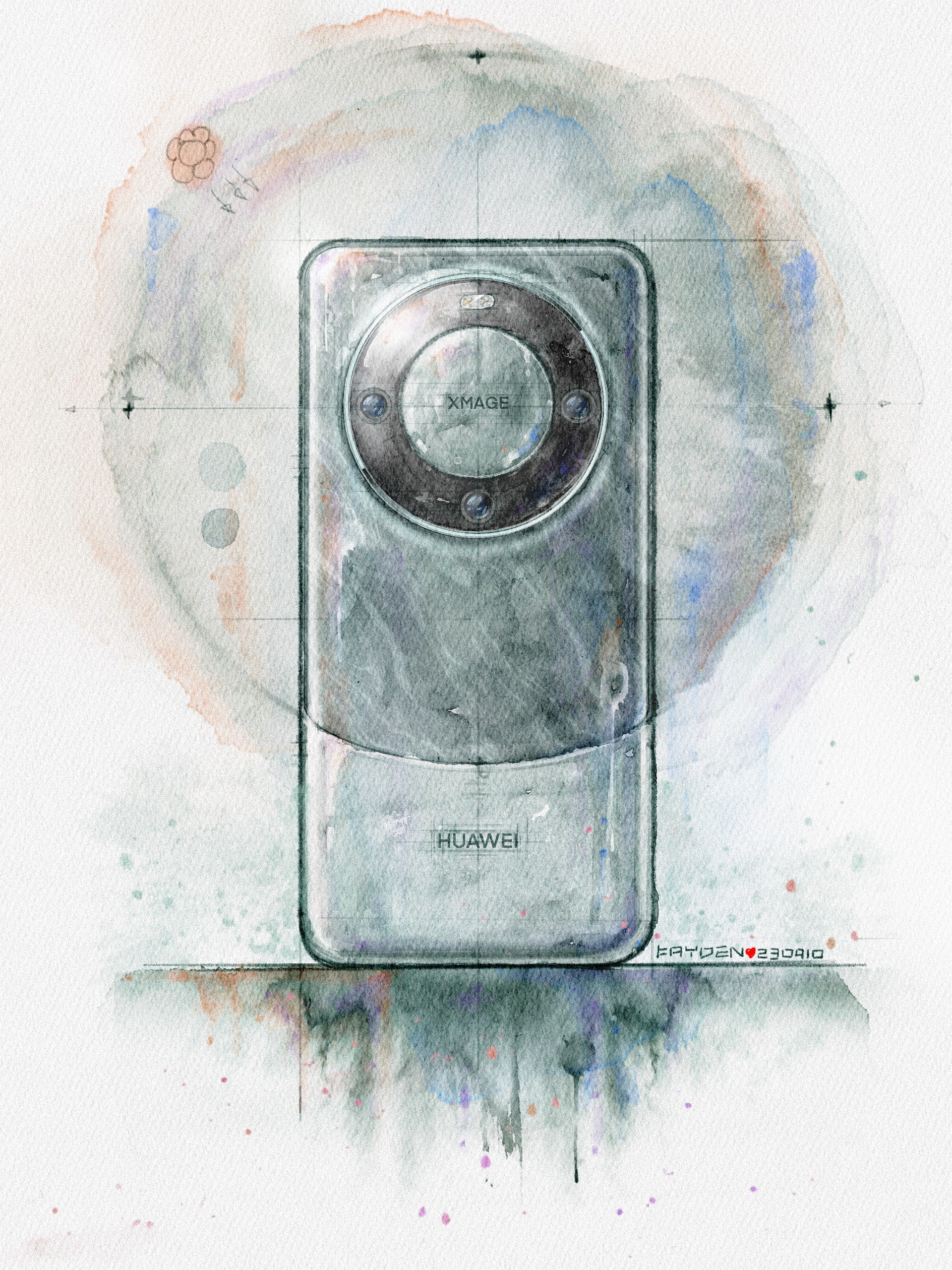 record，Ubee ，Hand drawn industrial design，Watercolor，mate60，