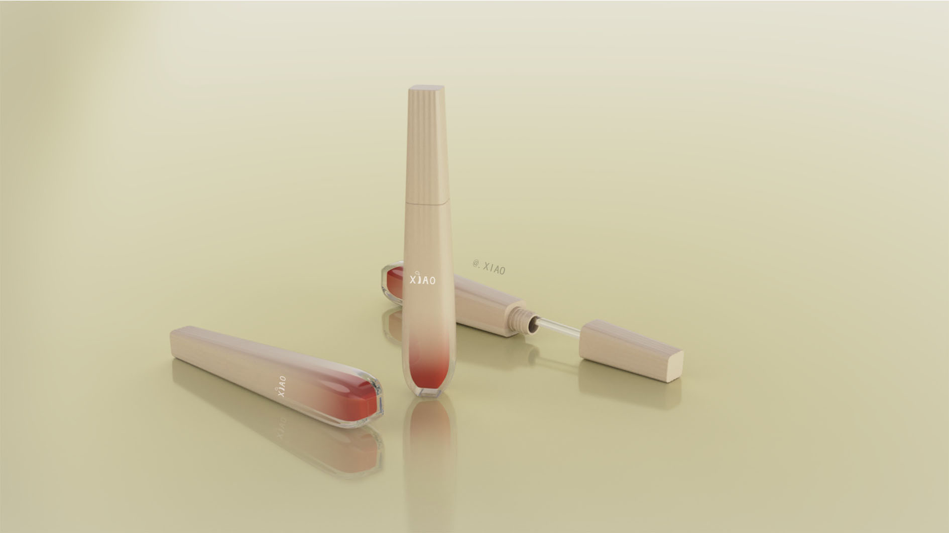 Make-up, eyebrow pencil, lip glaze, liquid foundation, lipstick, loose powder，Gradient, texture，Design, CMF，