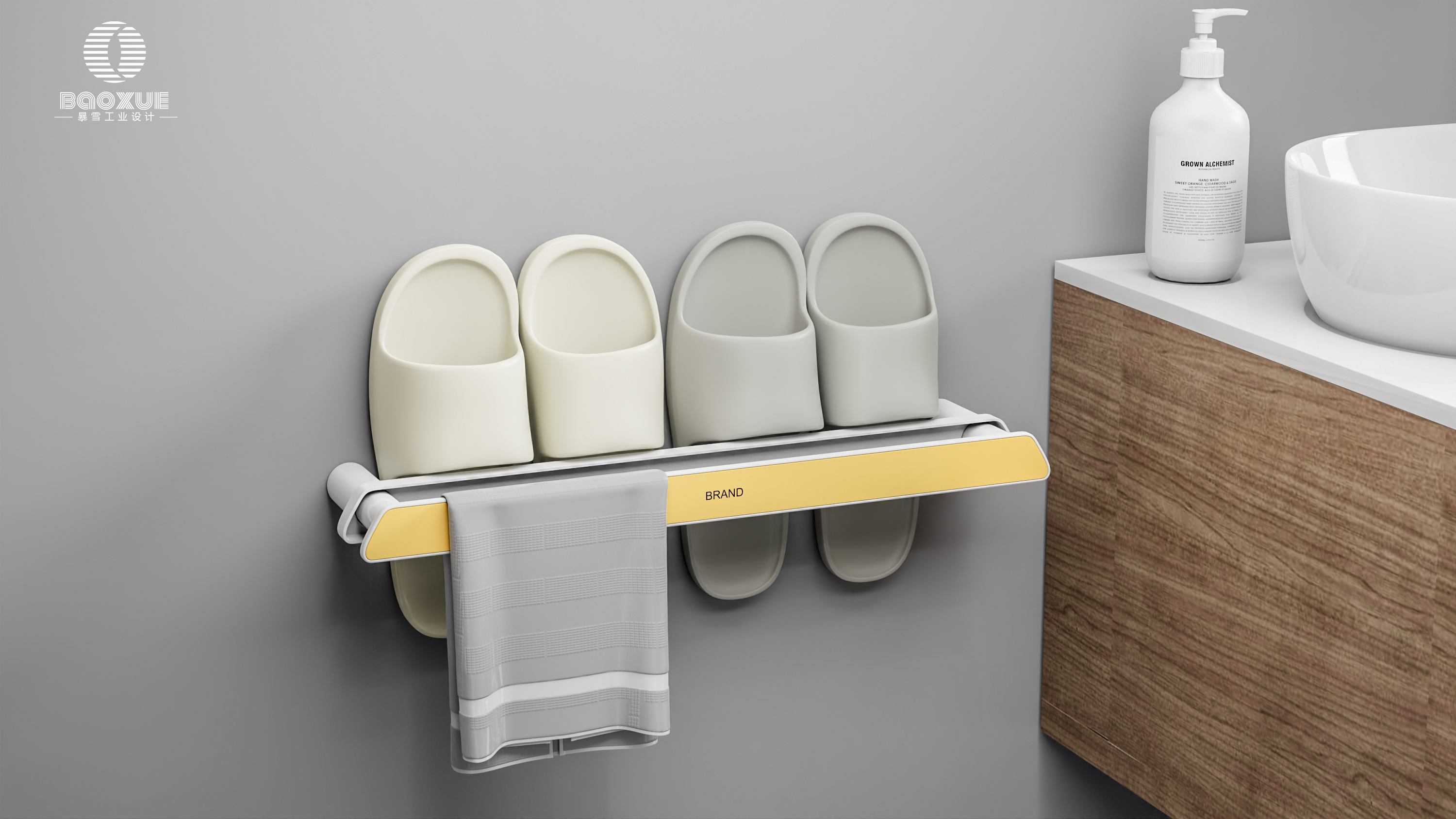 Wall-mounted slipper rack，