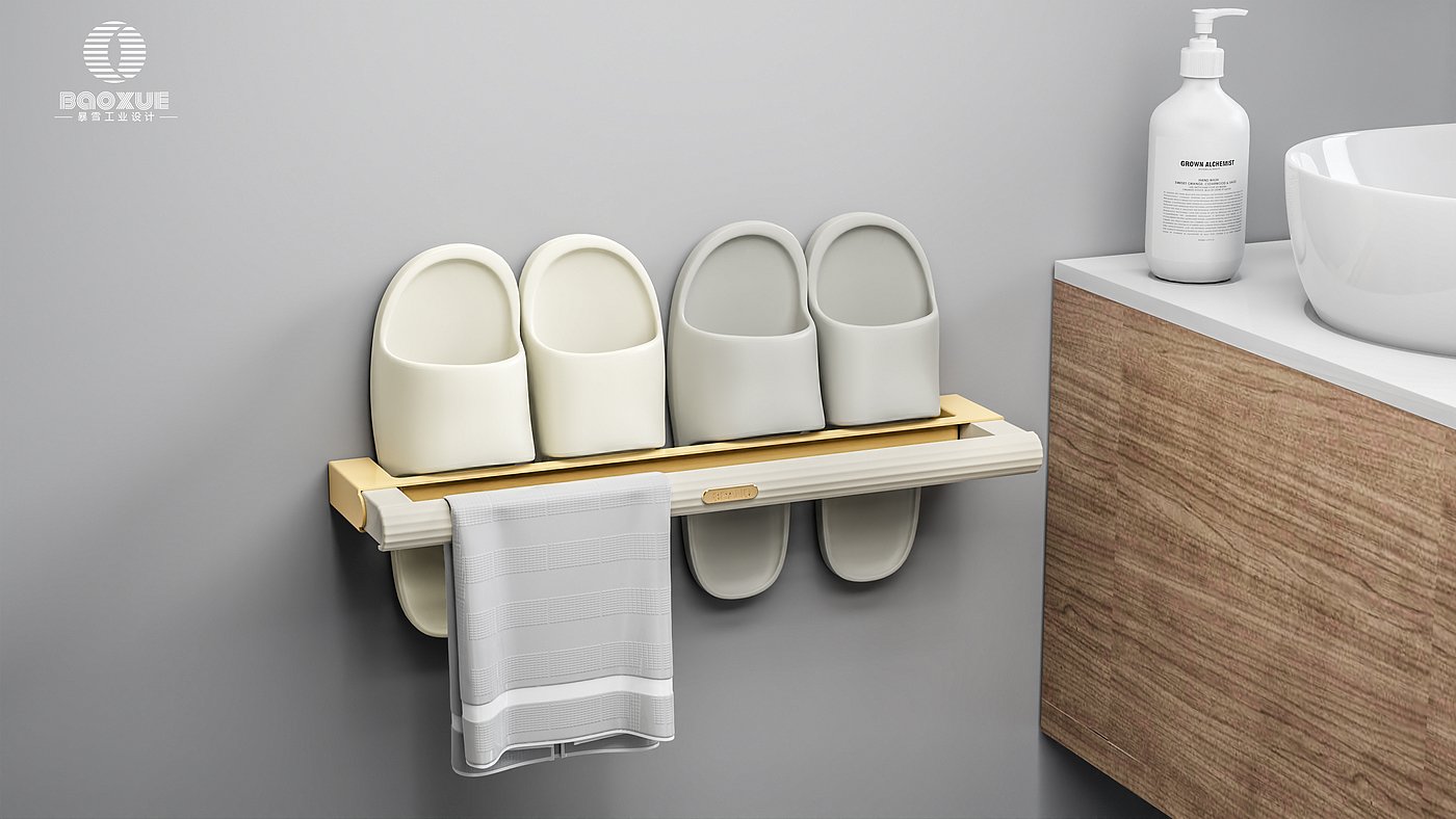 Wall-mounted slipper rack，