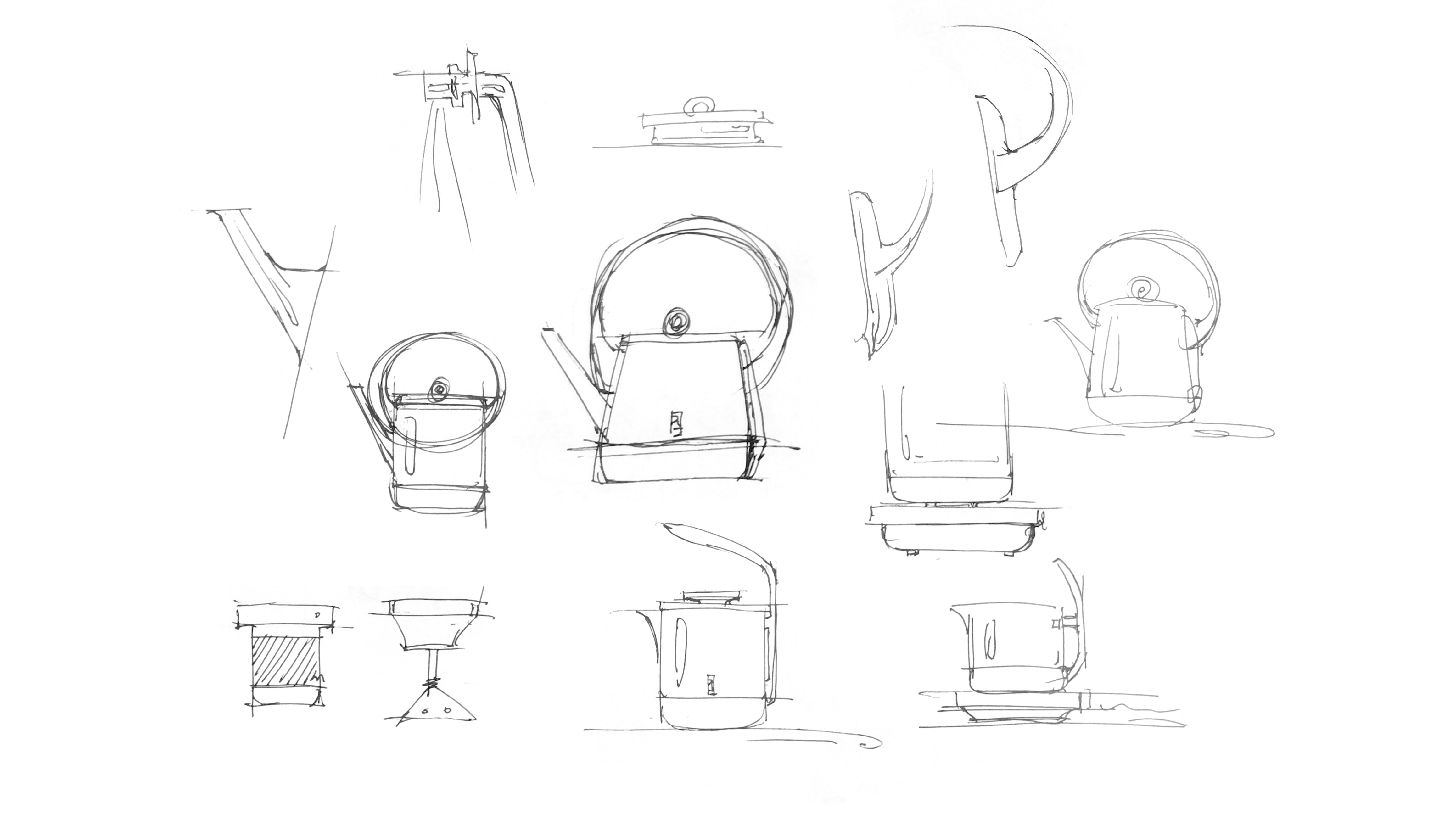 Into a tea appliance，Jingyue Beiliang Pot，small home appliances，product design，Beam lifting kettle，Minimalist design ，Tea design，Tea Tilder Pot，