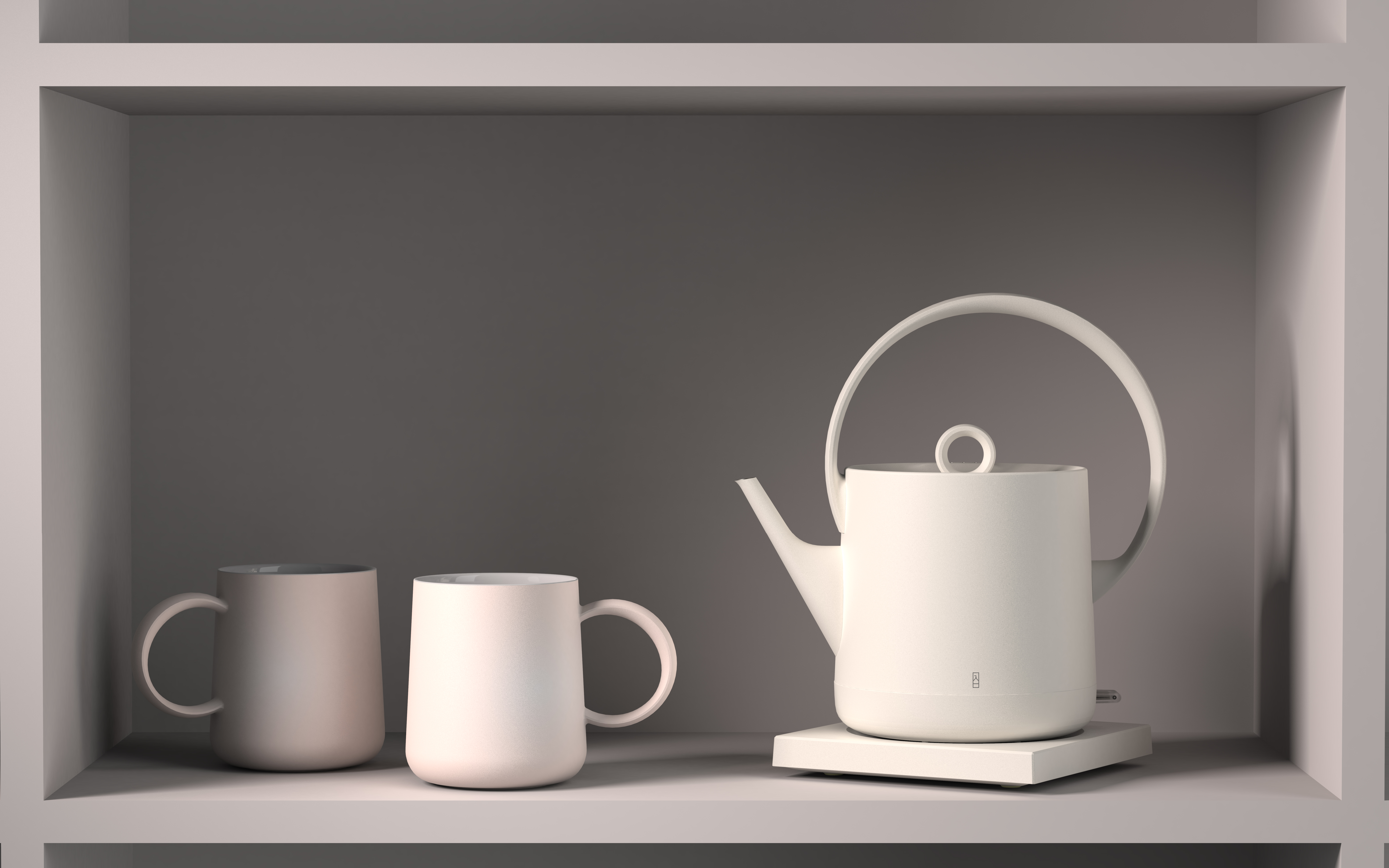 Into a tea appliance，Jingyue Beiliang Pot，small home appliances，product design，Beam lifting kettle，Minimalist design ，tea culture，Household products，