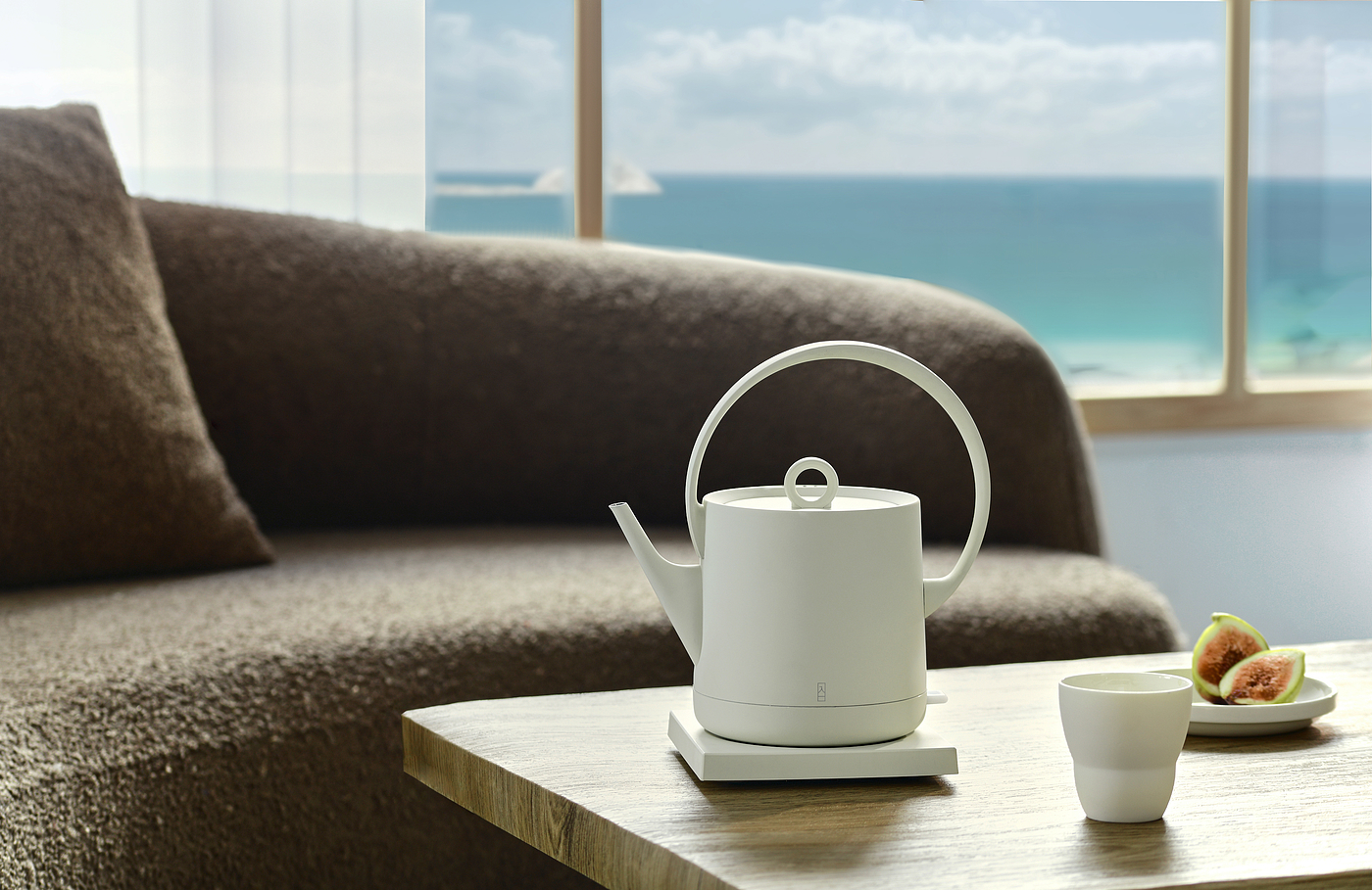 Into a tea appliance，Jingyue Beiliang Pot，small home appliances，product design，Beam lifting kettle，Minimalist design ，tea culture，Household products，