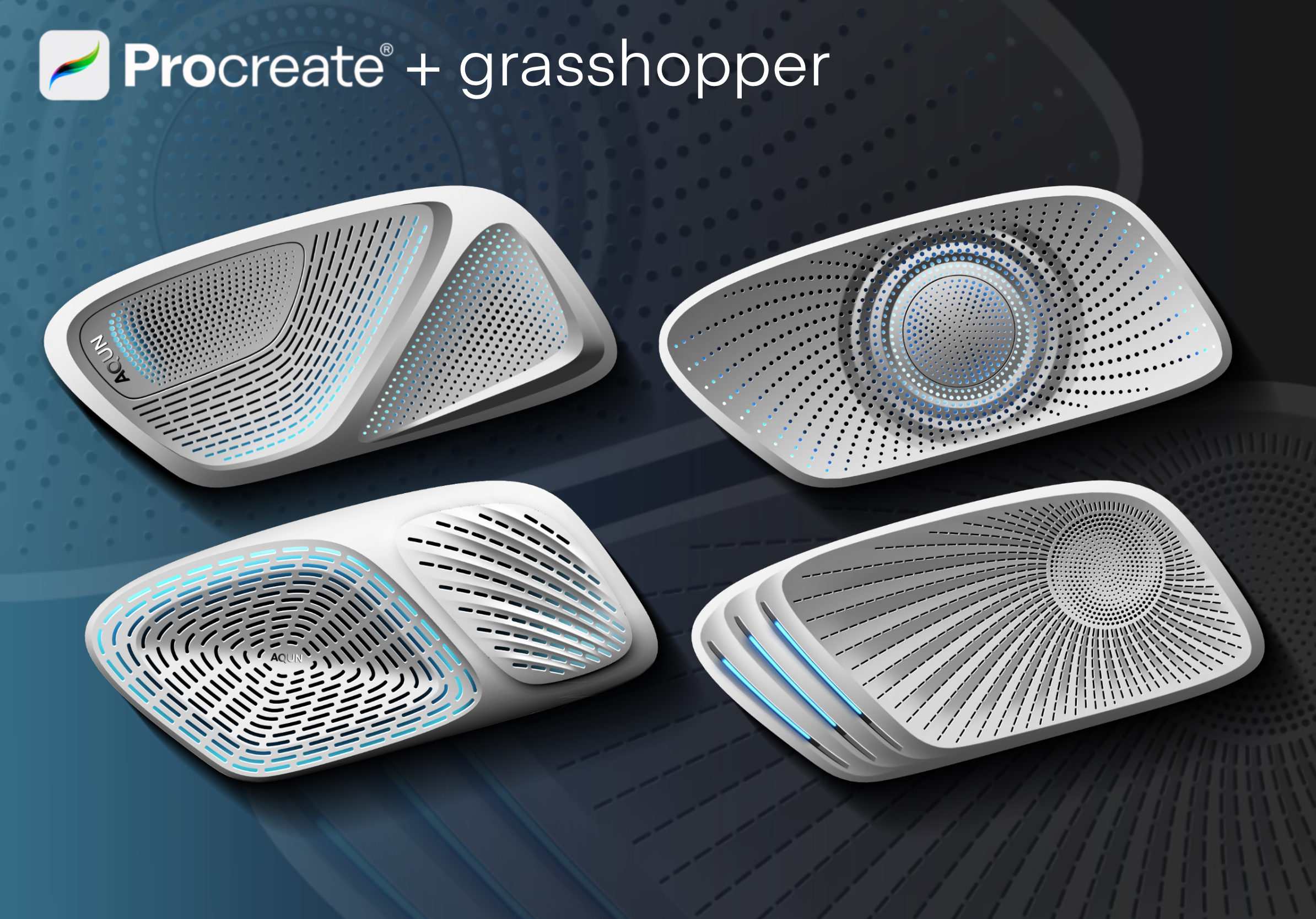 grasshopper，Parametric design，Procreate，
