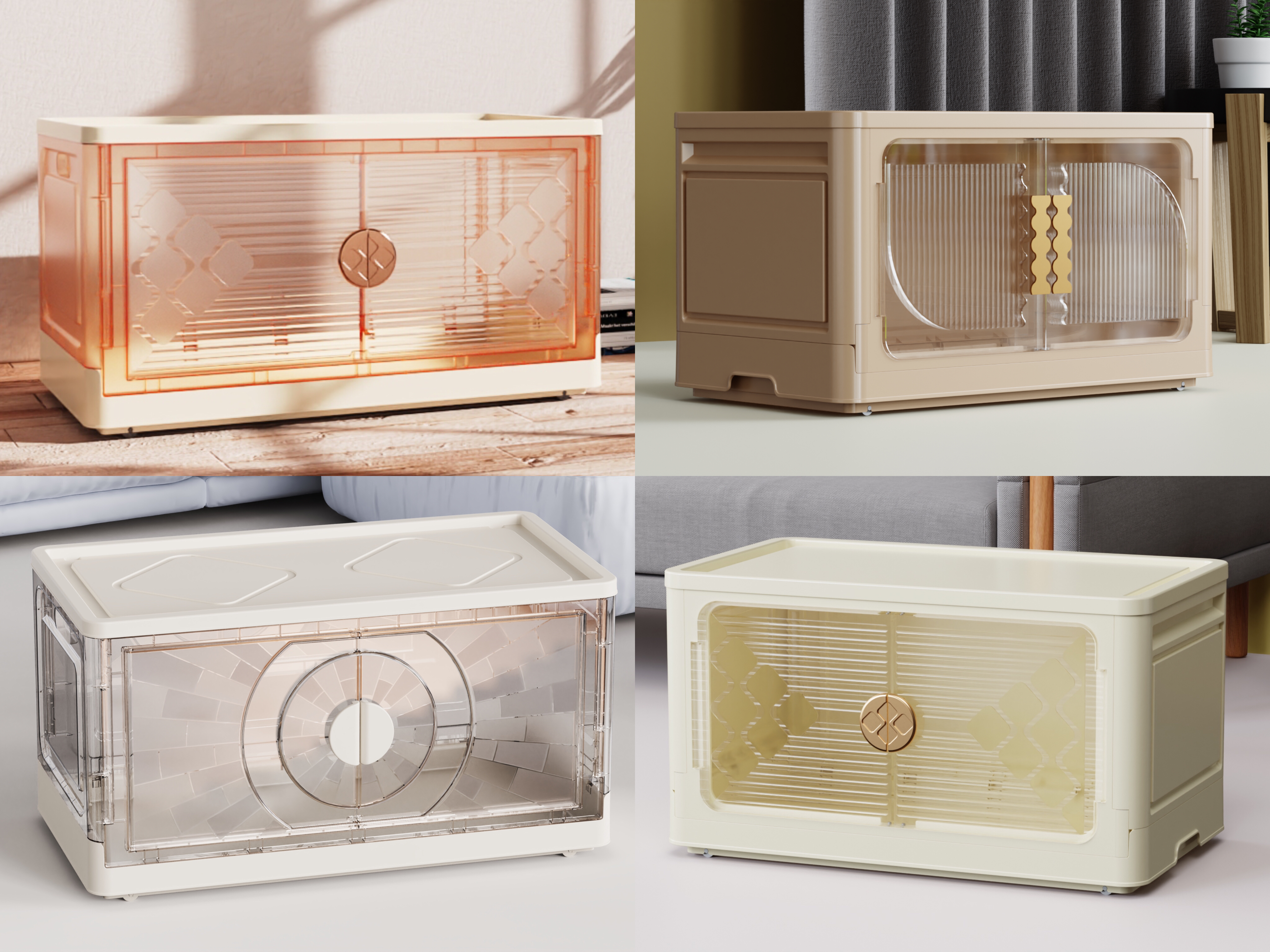 Folding box，Storage box，Door handle，panel，Door Panel，Folding storage box，Folding box panel，Folding box handle，