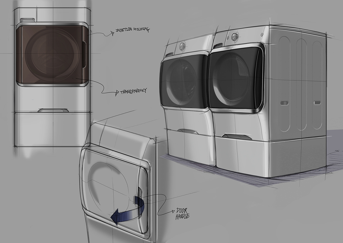 Hand drawn，Collection，Washing machine，Vacuum cleaner，On Kim，