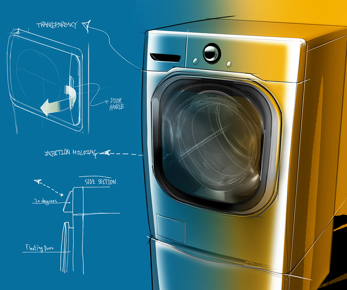 Hand drawn，Collection，Washing machine，Vacuum cleaner，On Kim，